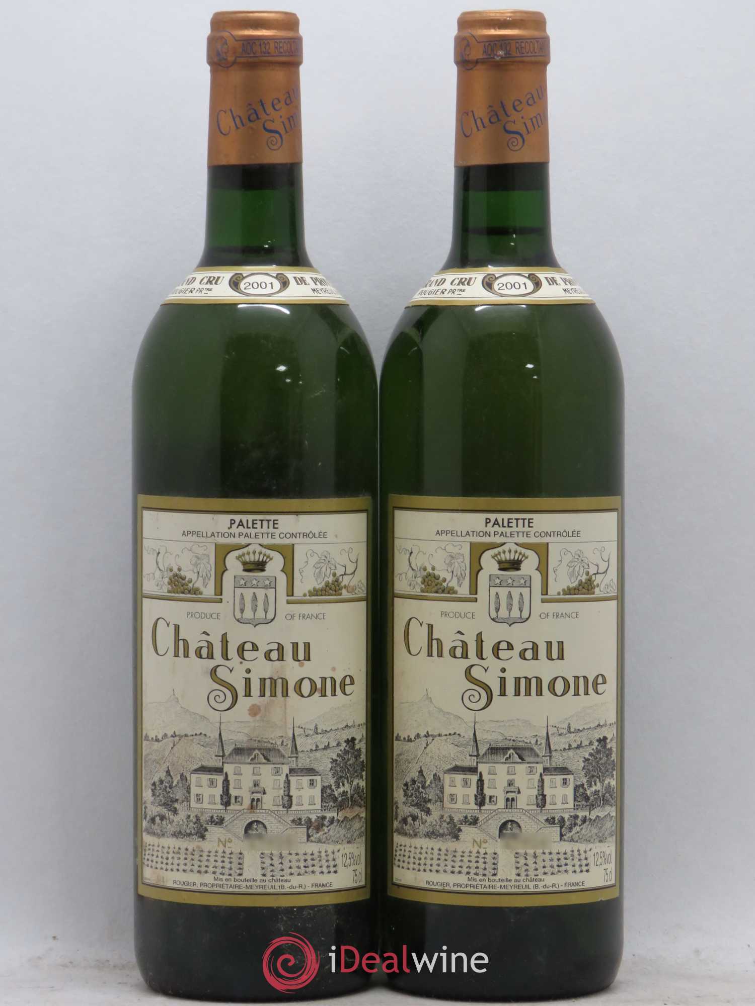 Palette Château Simone Famille Rougier 2001 - Posten von 2 Flaschen - 0