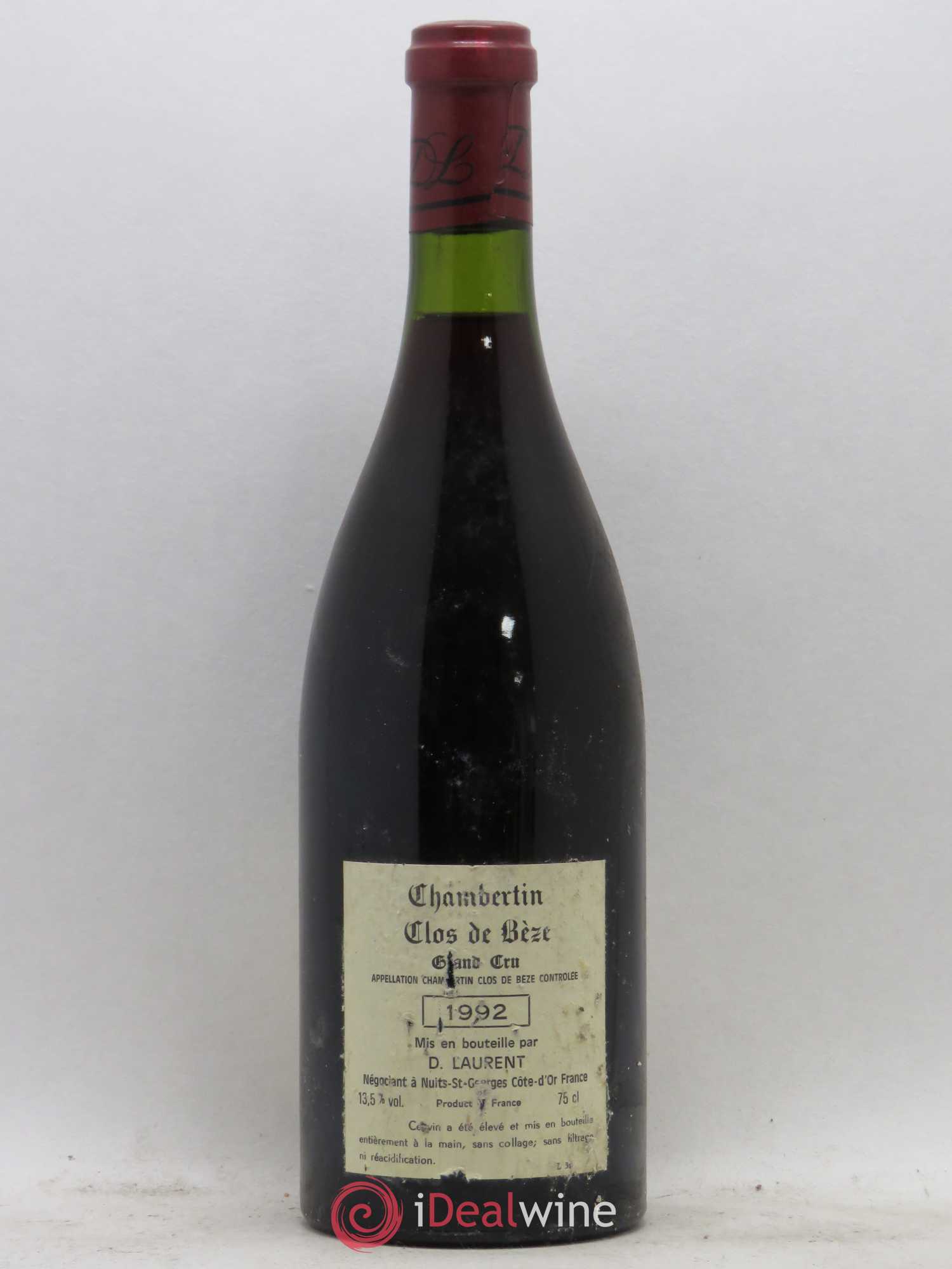 Chambertin Clos de Bèze Grand Cru Grande cuvée Vieilles vignes Dominique Laurent 1992 - Lot de 1 bouteille - 1