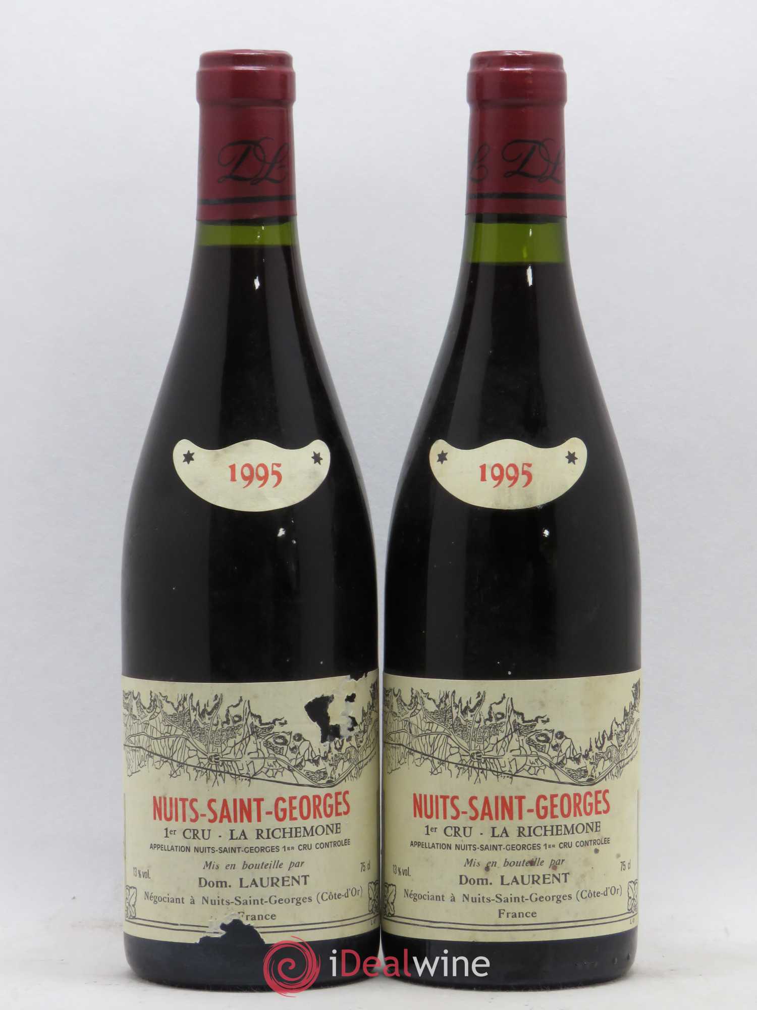 Nuits-Saint-Georges 1er Cru La Richemone Dominique Laurent 1995 - Lot de 2 bouteilles - 0