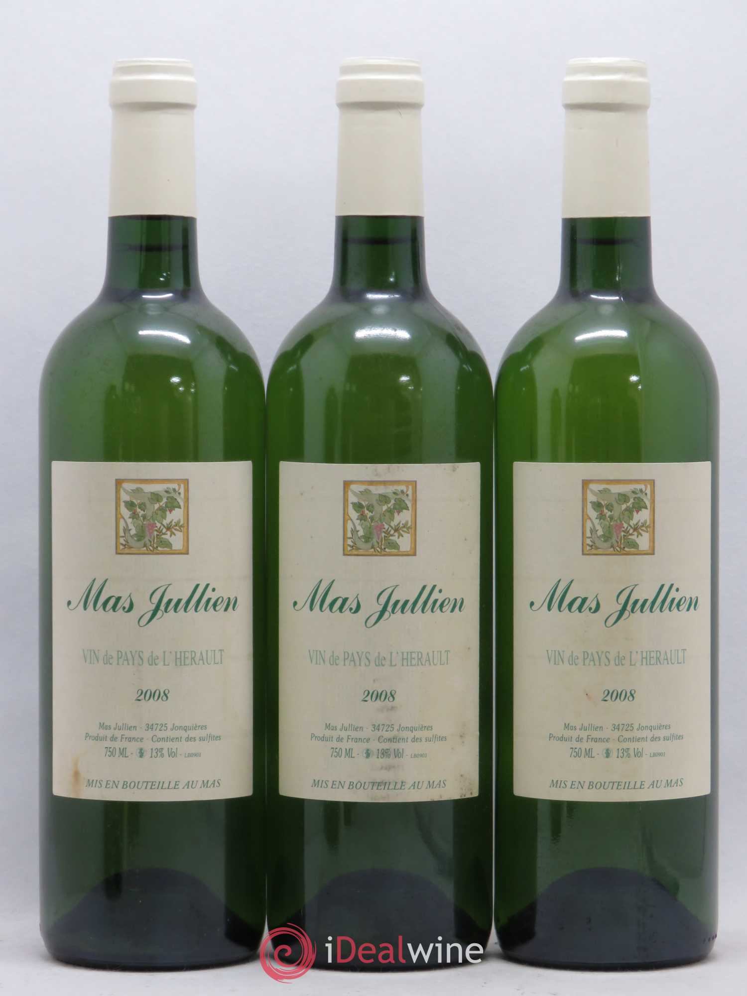 Pays d'Hérault Mas Jullien Olivier Jullien 2008 - Lot de 6 bouteilles - 1