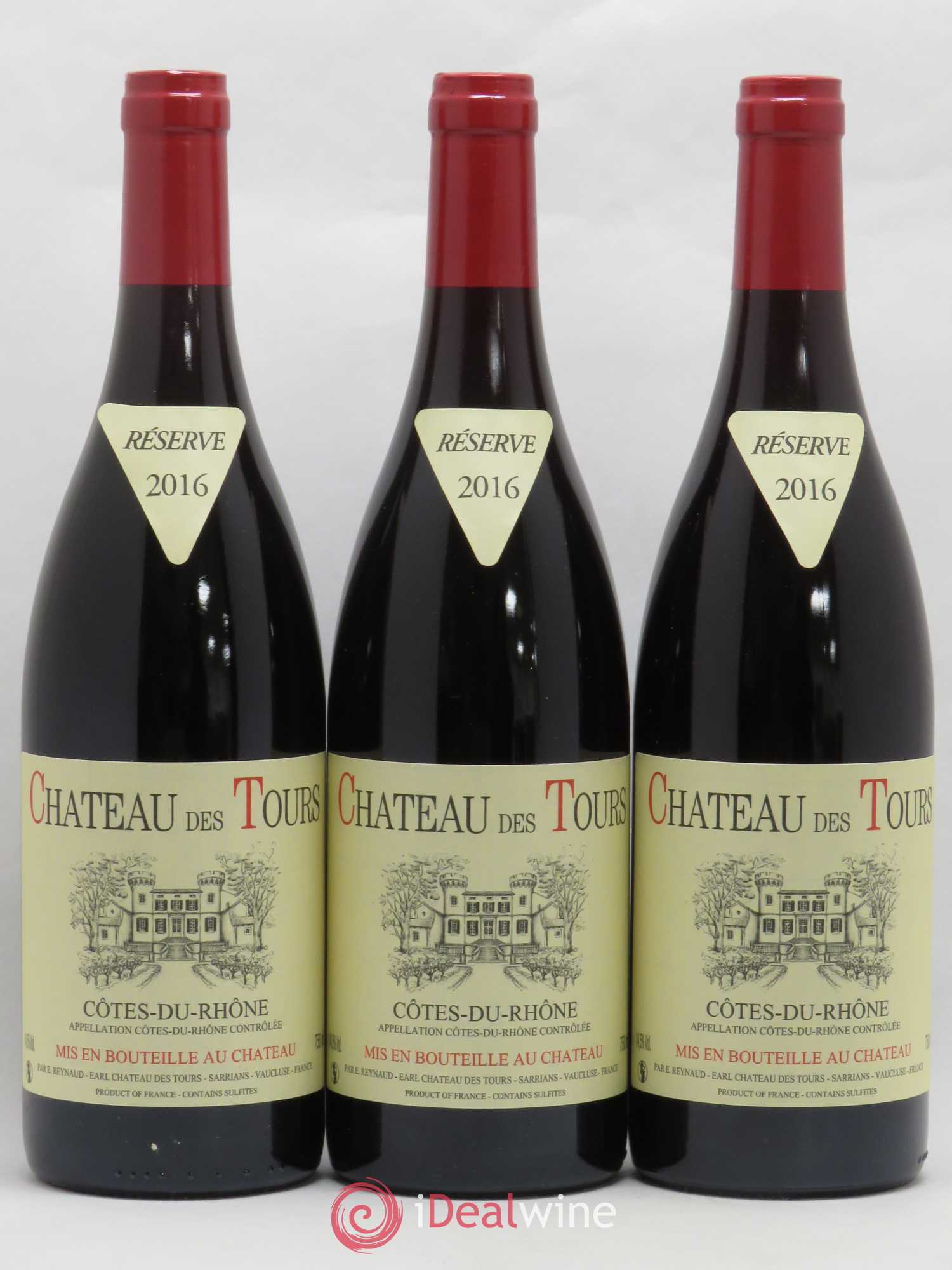 Côtes-du-Rhône Château des Tours Emmanuel Reynaud 2016 - Lot de 3 bouteilles - 0
