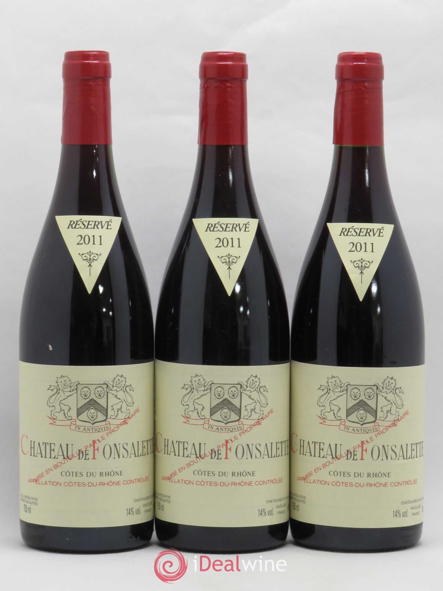 Côtes-du-Rhône Château de Fonsalette Emmanuel Reynaud 2011 - Lot de 3 bouteilles - 0