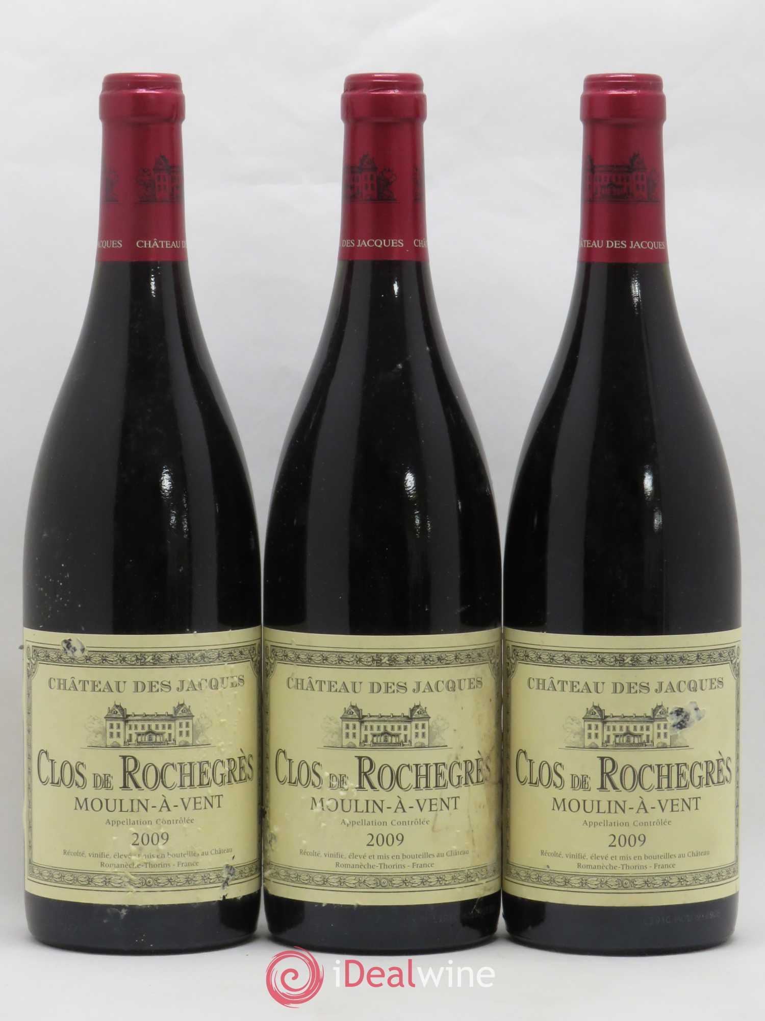 Moulin-à-Vent Clos de Rochegrès Château des Jacques 2009 - Lot de 3 bouteilles - 0