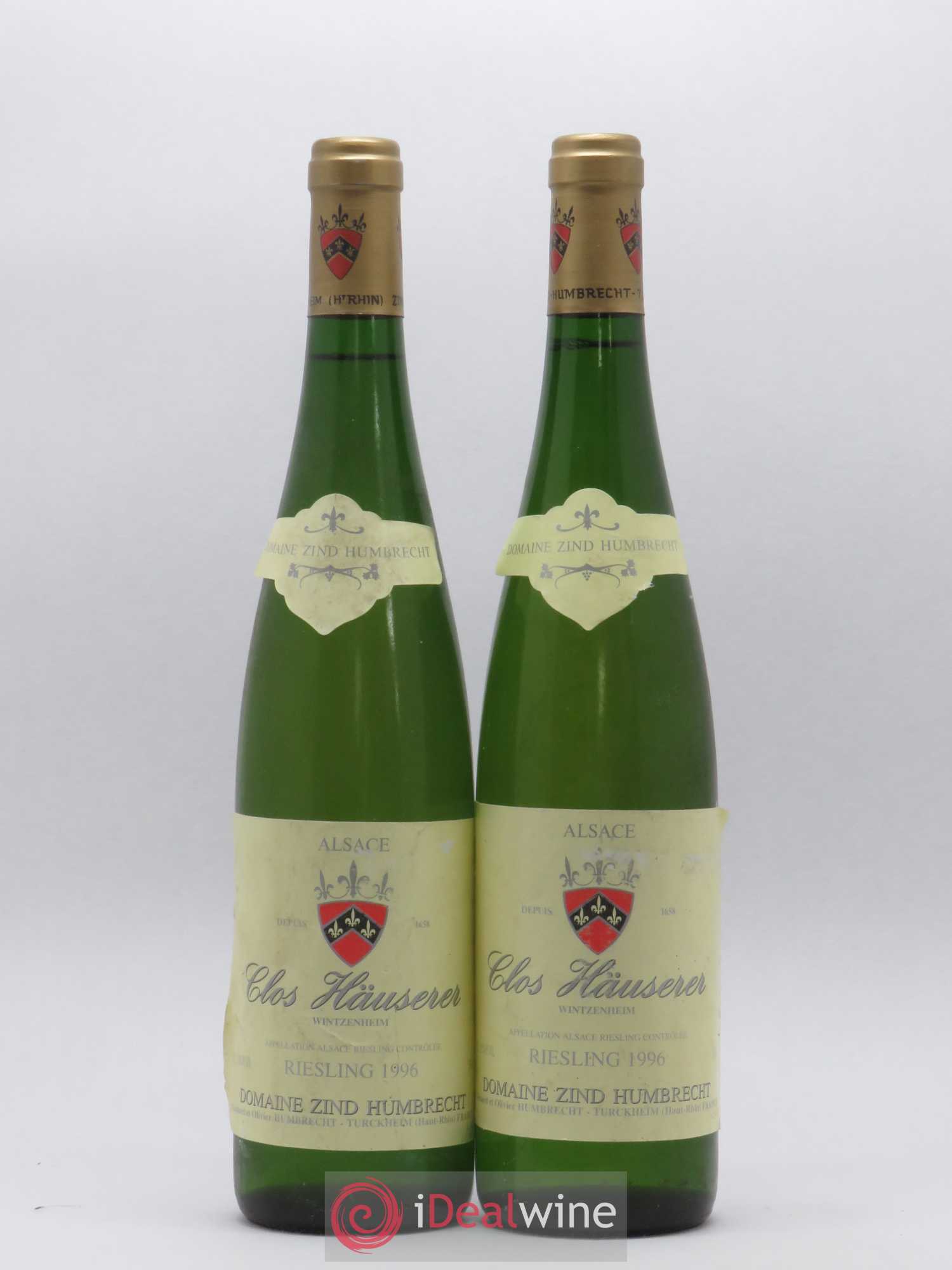 Alsace Riesling Clos Hauserer Zind-Humbrecht (Domaine) 1996 - Lot de 2 bouteilles - 0