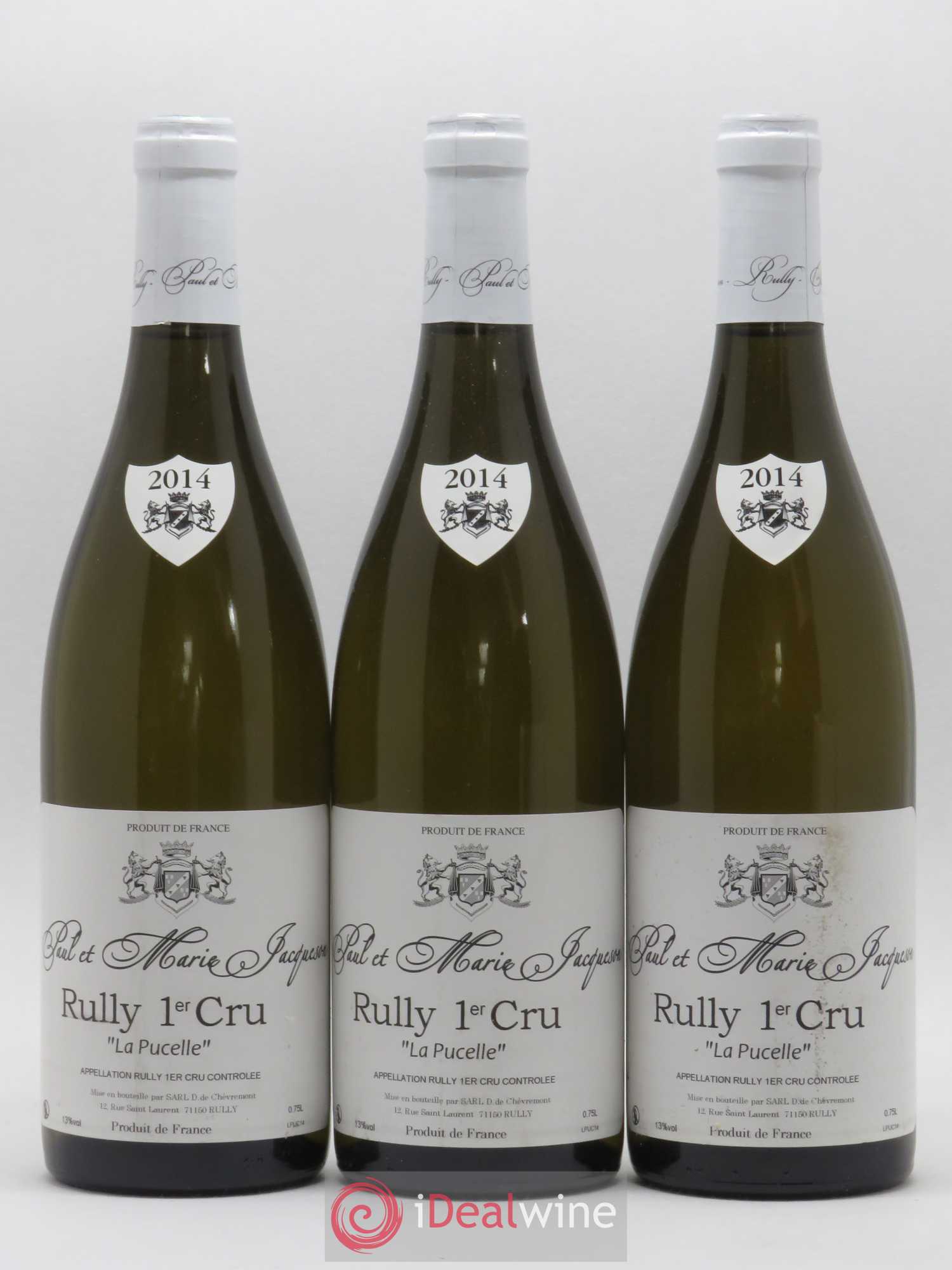 Rully 1er Cru La Pucelle Paul & Marie Jacqueson 2014 - Lot de 3 bouteilles - 0