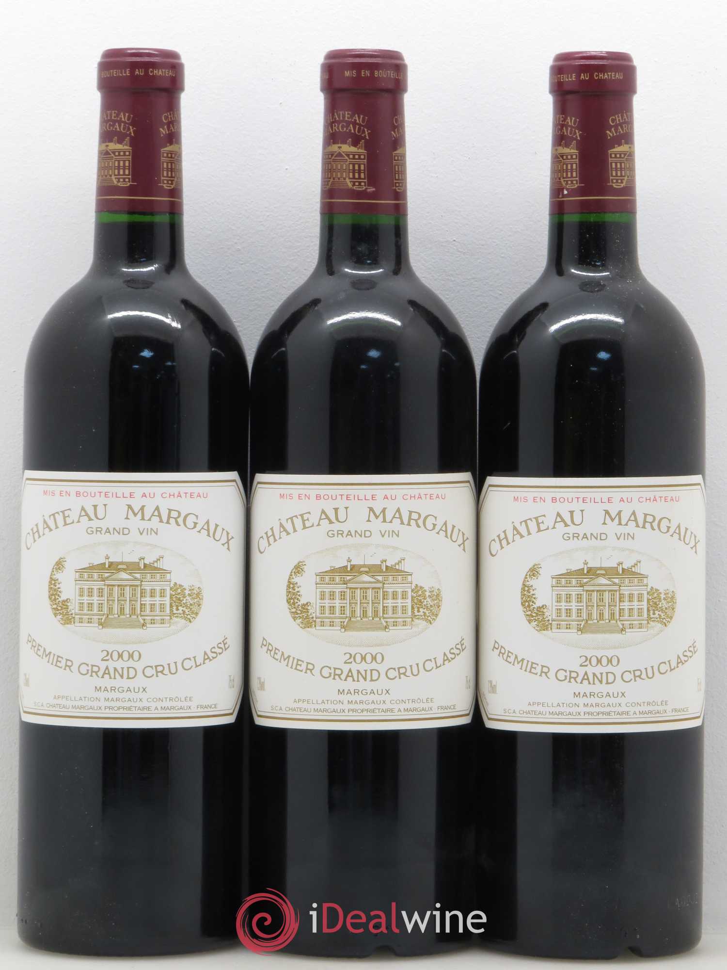 Château Margaux 1er Grand Cru Classé 2000 - Lot de 3 bouteilles - 0