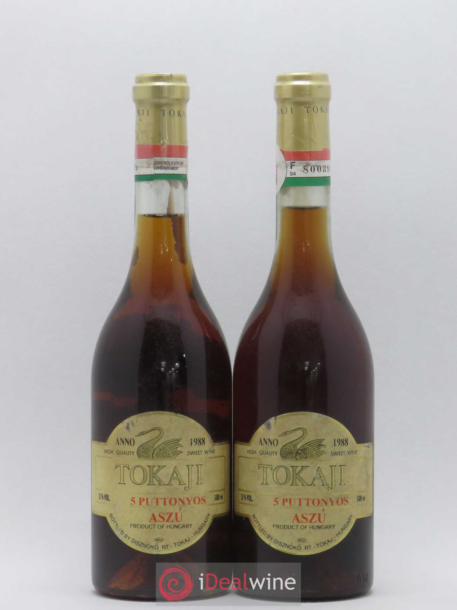Tokaji Aszu 5 Puttonyos Disznoko (Domaine) 50cl 1988 - Lotto di 2 bottiglie - 0