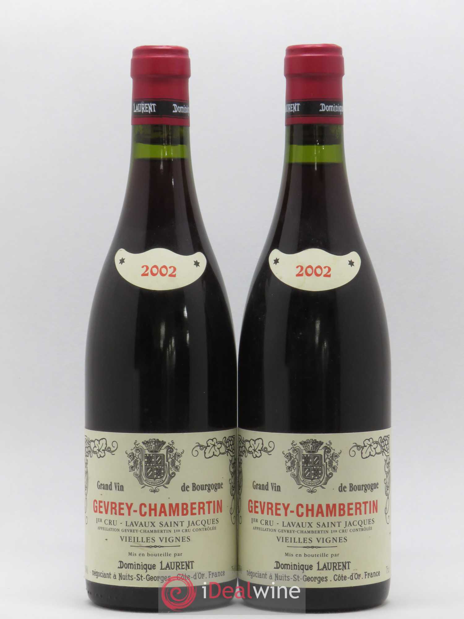 Gevrey-Chambertin 1er Cru Lavaux Saint Jacques Vieilles Vignes Dominique Laurent 2002 - Lot de 2 bouteilles - 0