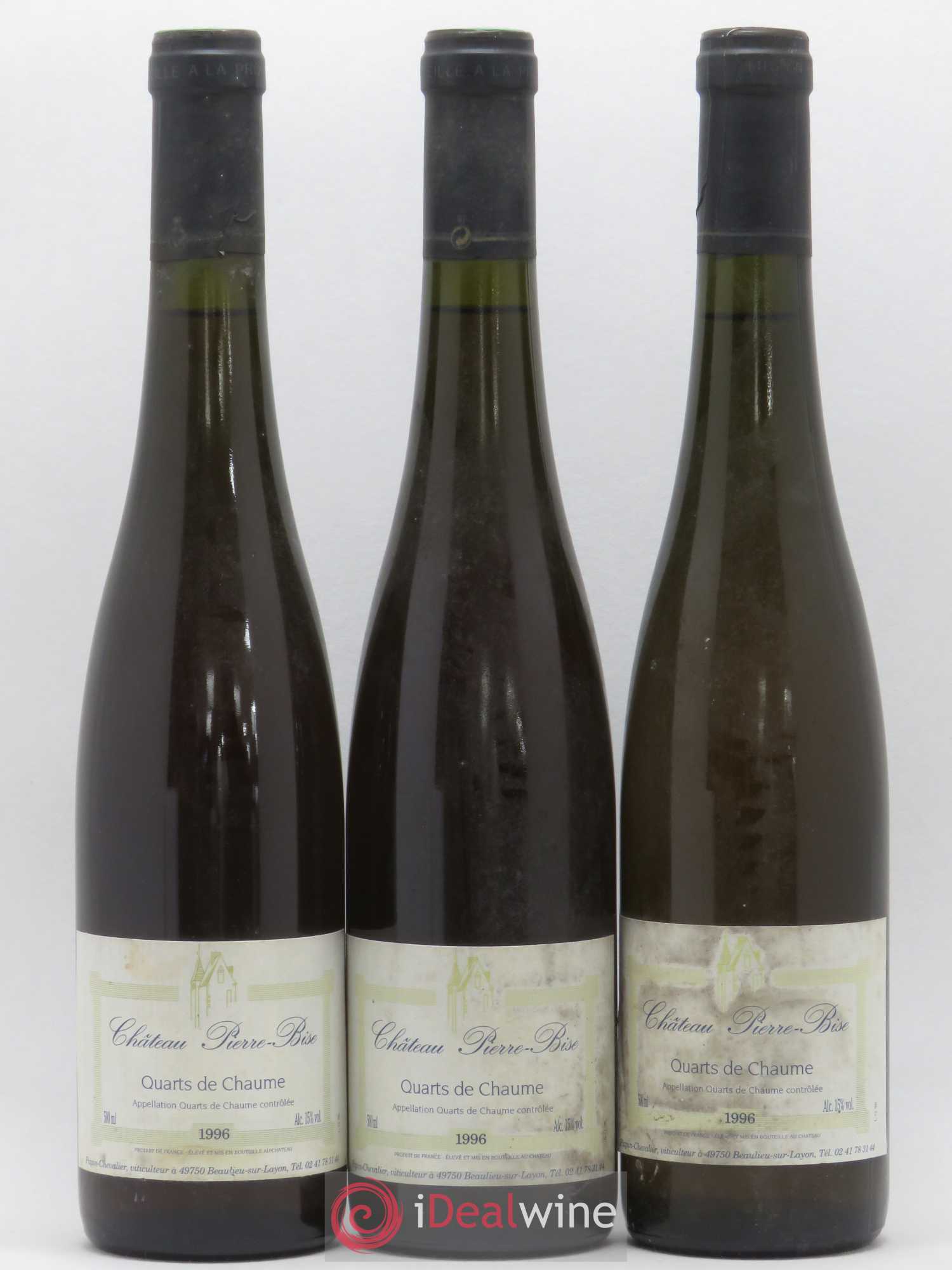 Quarts de Chaume Pierre Bise 50cl 1996 - Lotto di 3 bottiglie - 0