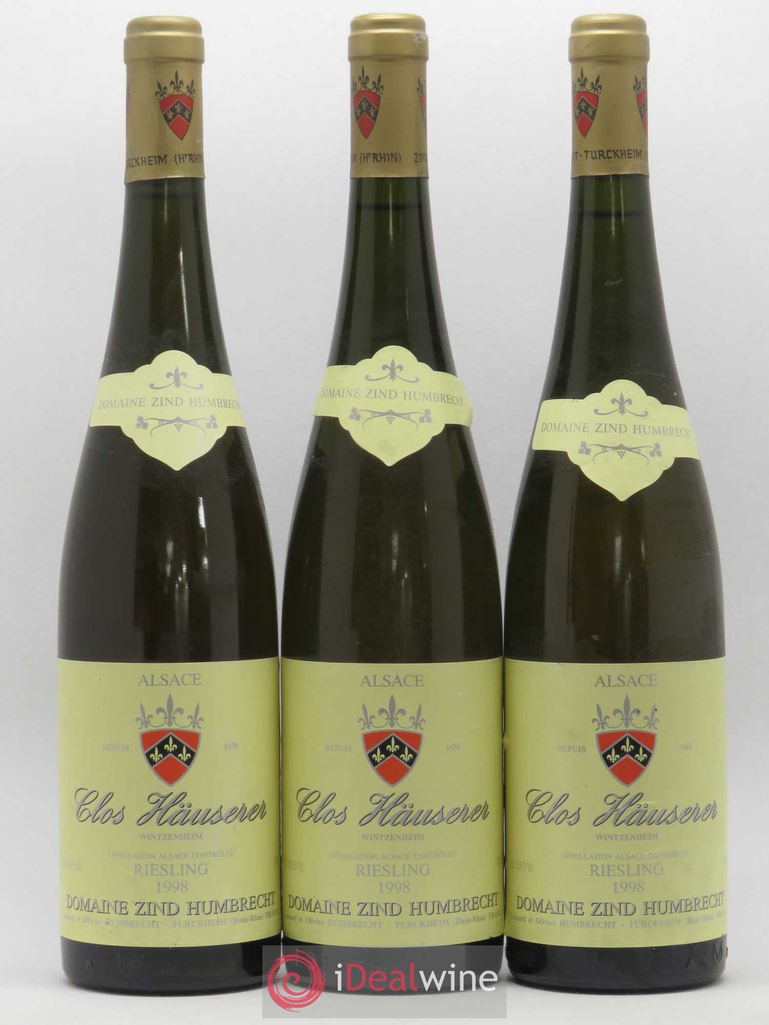 Alsace Riesling Clos Hauserer Zind-Humbrecht (Domaine) 1998 - Lot de 3 bouteilles - 0