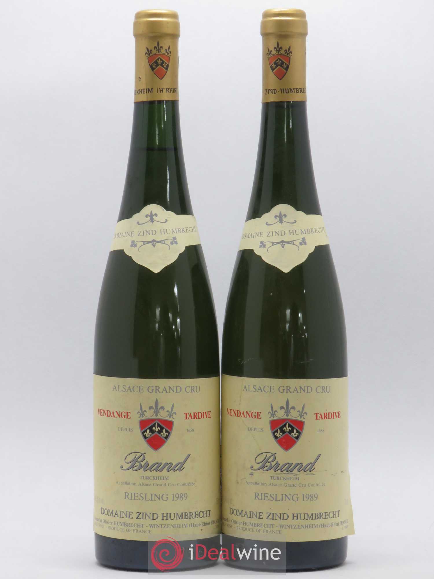Alsace Riesling Grand Cru Brand Vendanges Tardives Zind-Humbrecht (Domaine) 1989 - Lotto di 2 bottiglie - 0