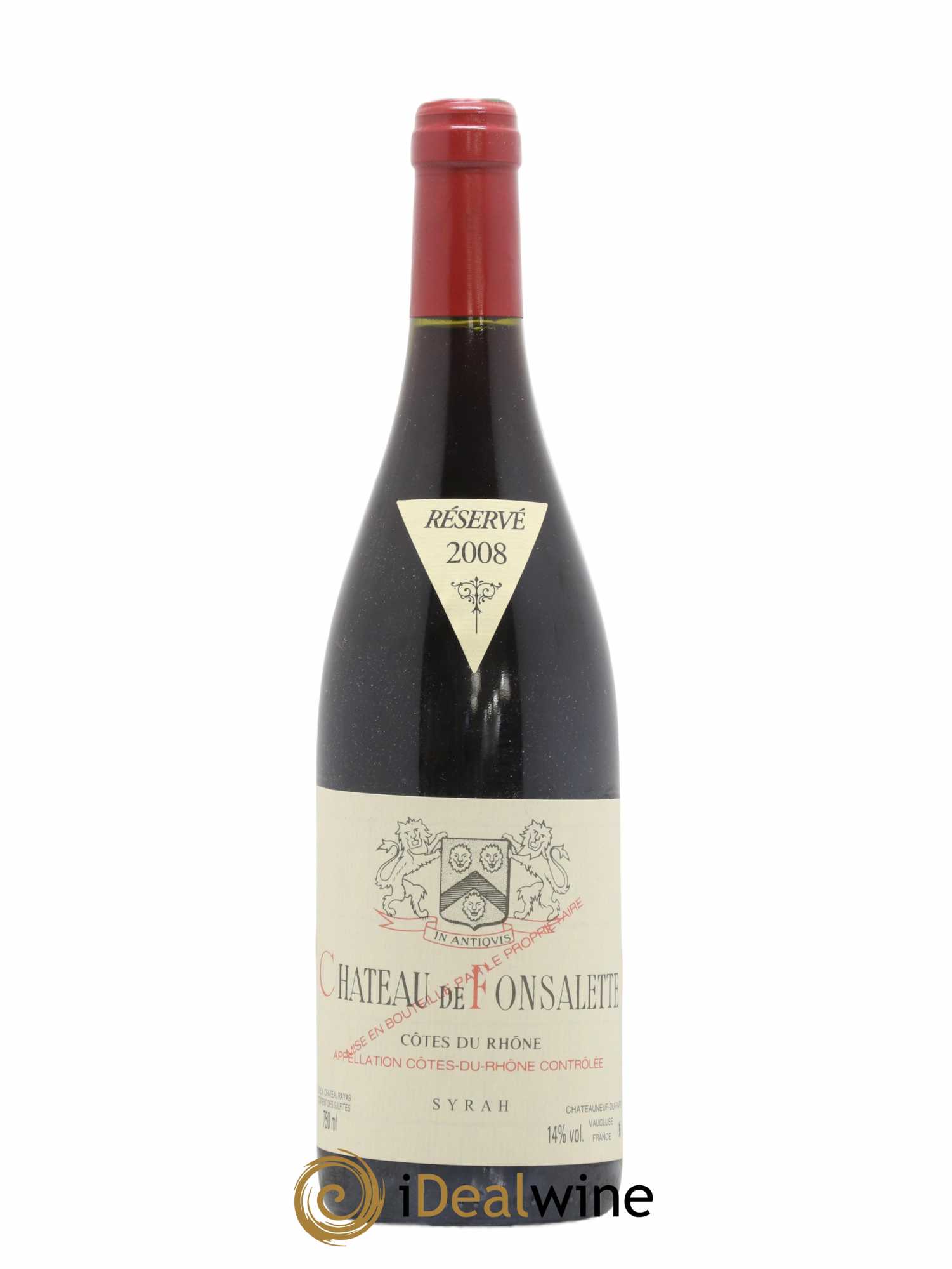 Côtes-du-Rhône Cuvée Syrah Château de Fonsalette 2008 - Lot de 1 bouteille - 0