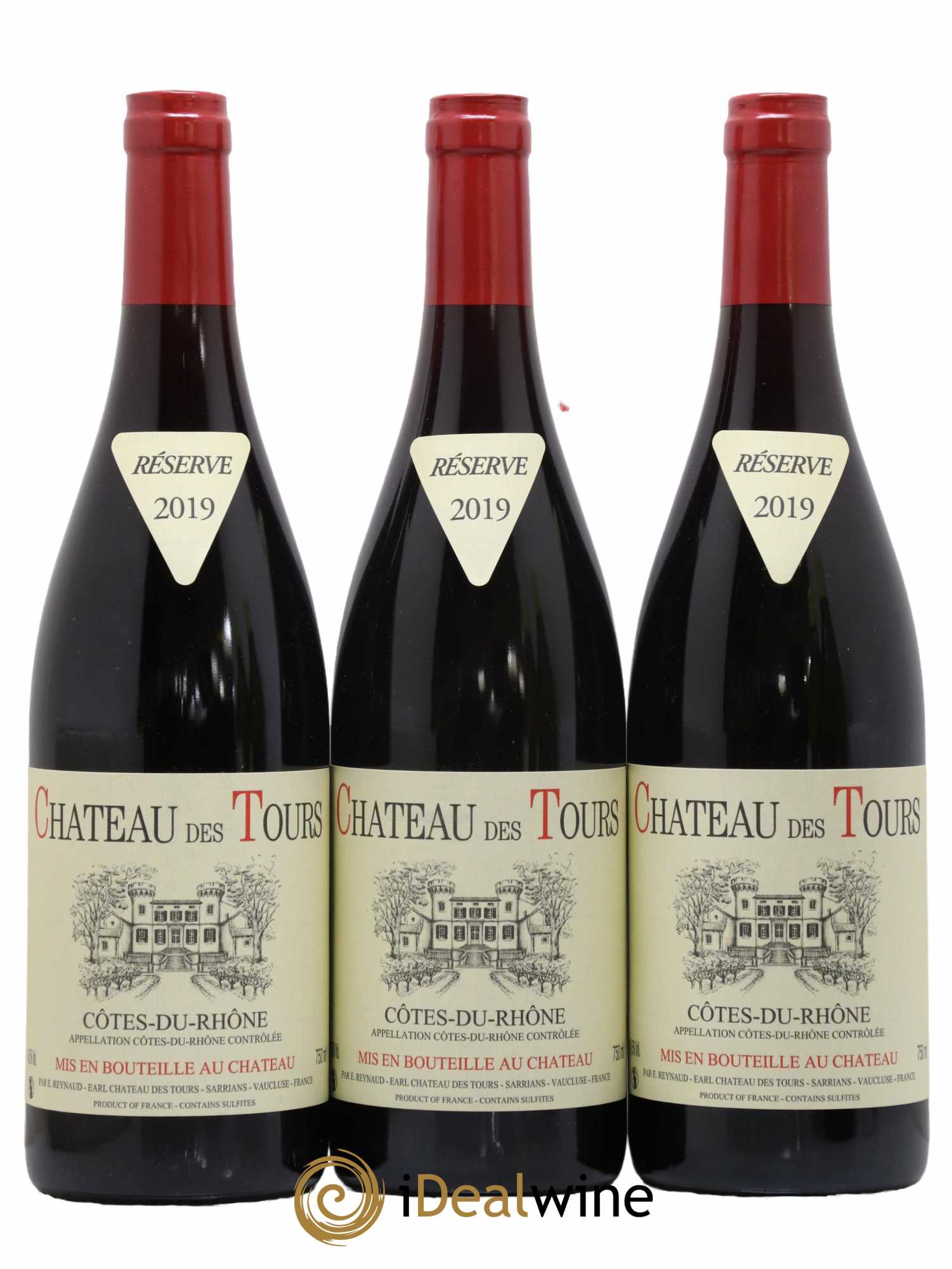 Côtes-du-Rhône Château des Tours Emmanuel Reynaud 2019 - Lot de 3 bouteilles - 0