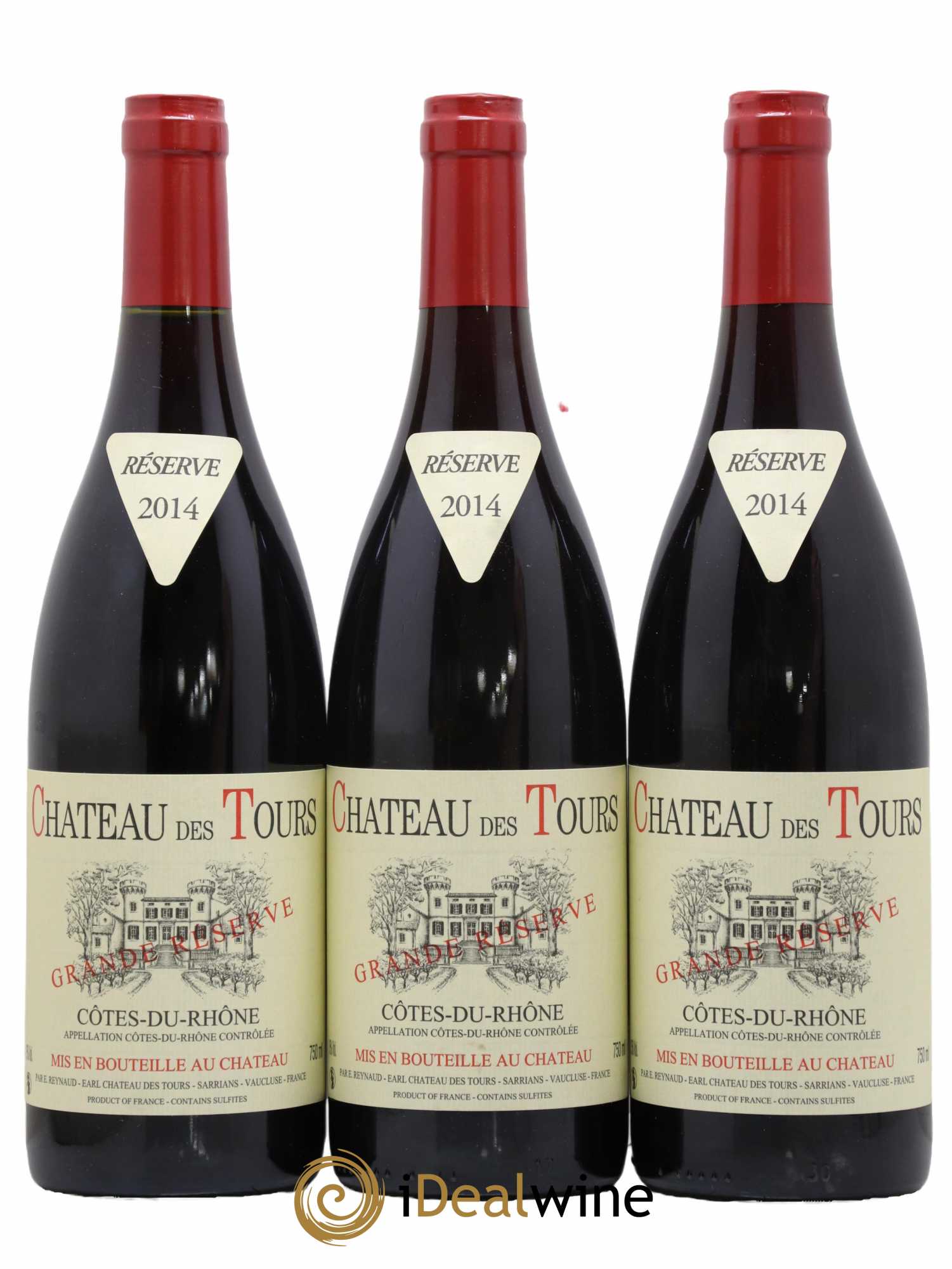 Côtes-du-Rhône Château des Tours Grande Réserve Emmanuel Reynaud 2014 - Lot de 3 bouteilles - 0