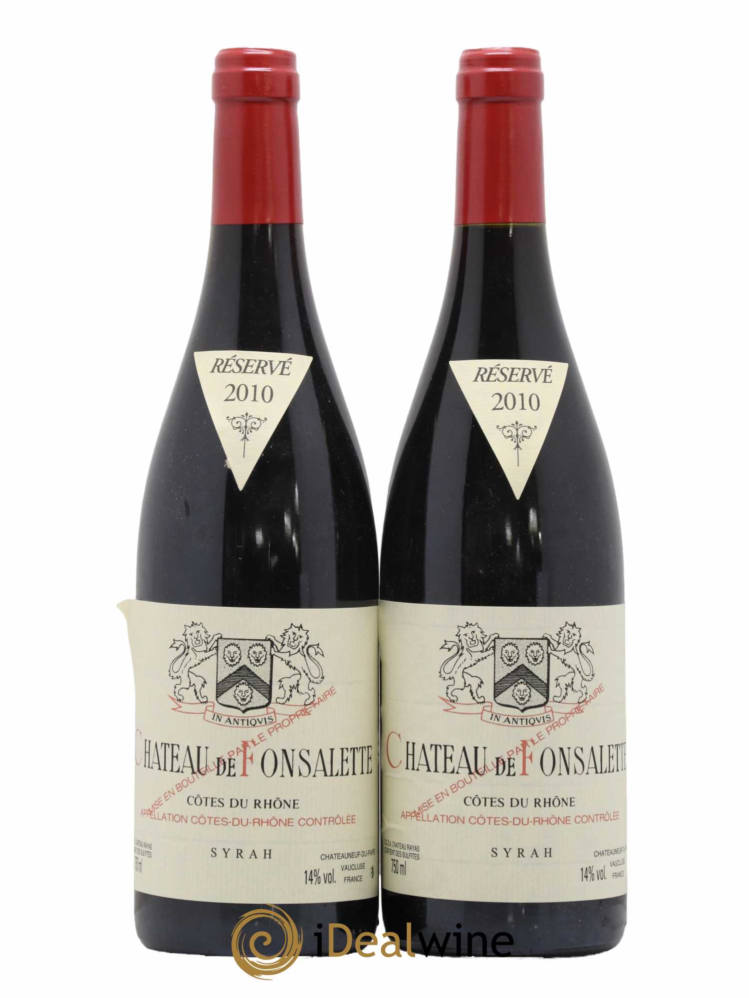 Côtes-du-Rhône Cuvée Syrah Château de Fonsalette 2010 - Lot de 2 bouteilles - 0