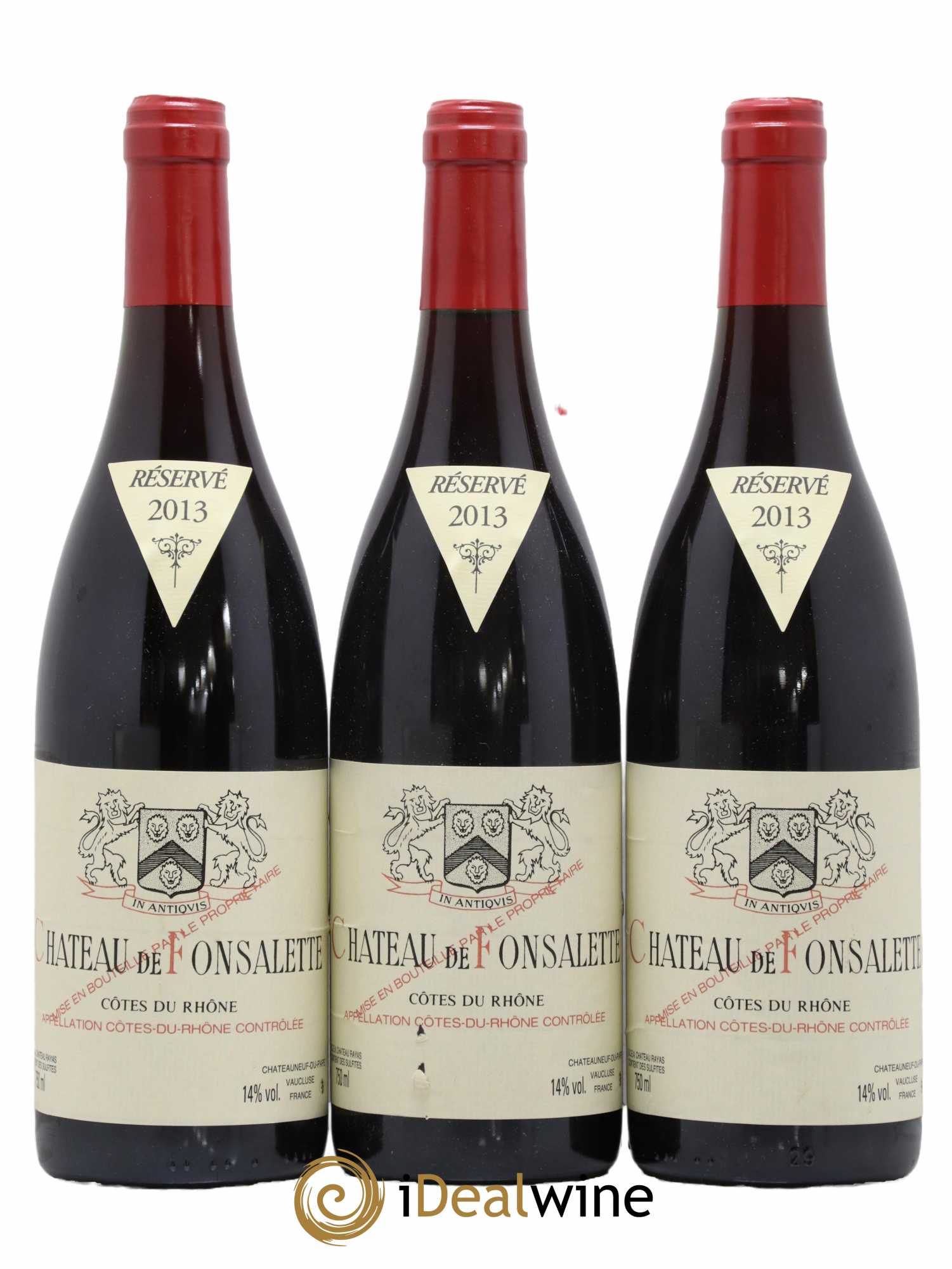 Côtes-du-Rhône Château de Fonsalette Emmanuel Reynaud 2013 - Lot de 3 bouteilles - 0