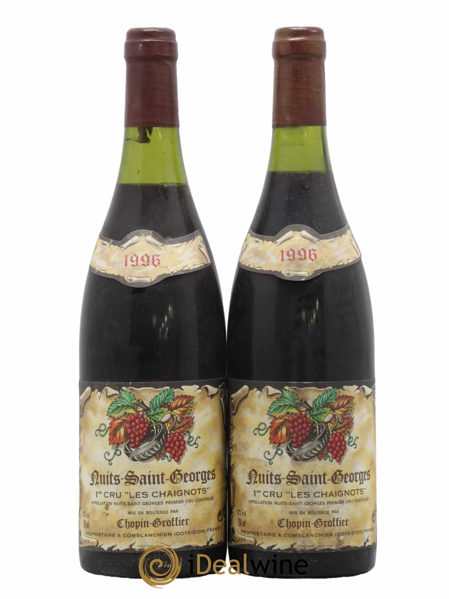 Nuits-Saint-Georges 1er Cru Les Chaignots Chopin Groffier 1996 - Lot de 2 bouteilles - 0