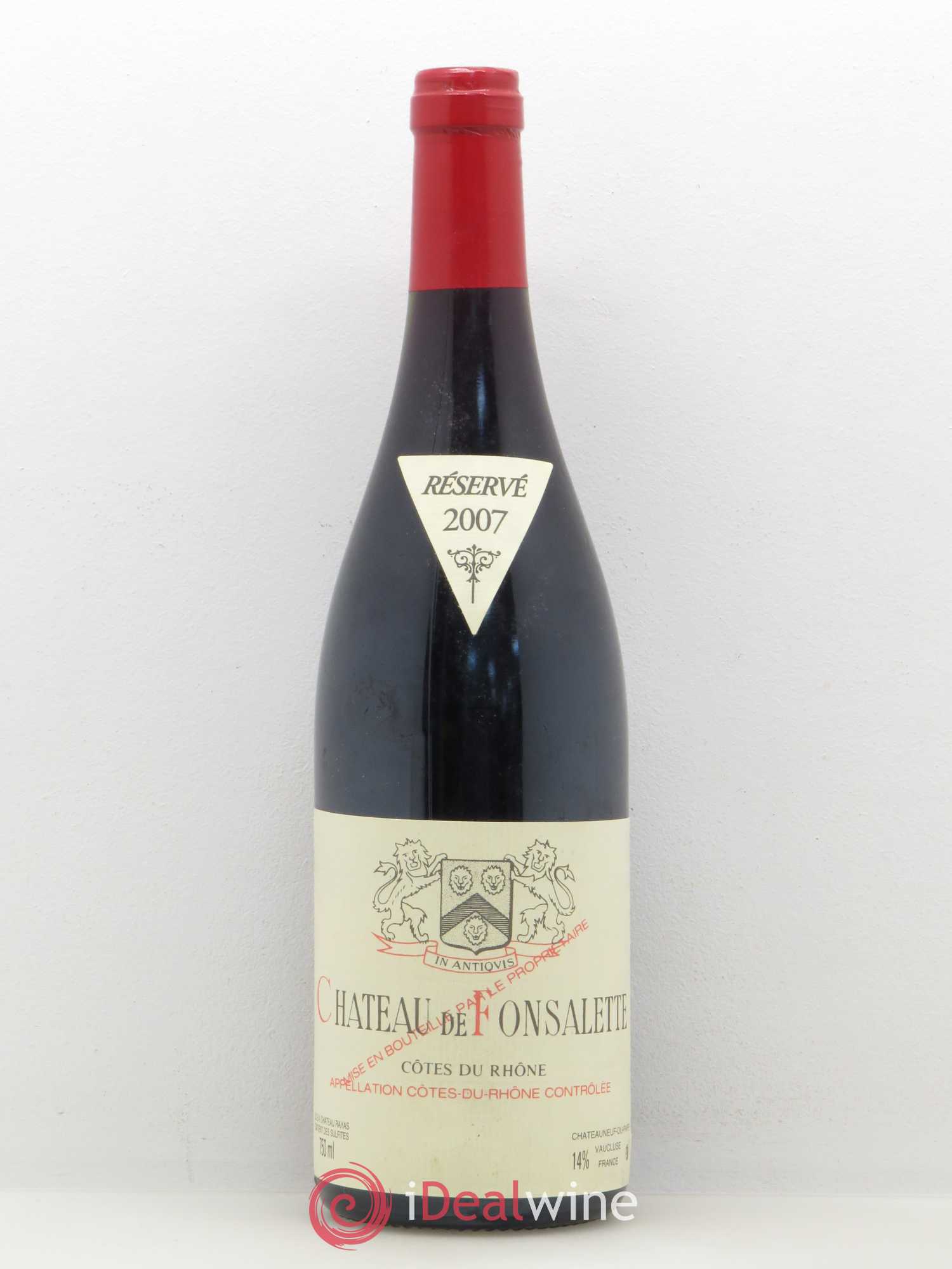 Côtes-du-Rhône Château de Fonsalette Emmanuel Reynaud 2007 - Lot de 1 bouteille - 0