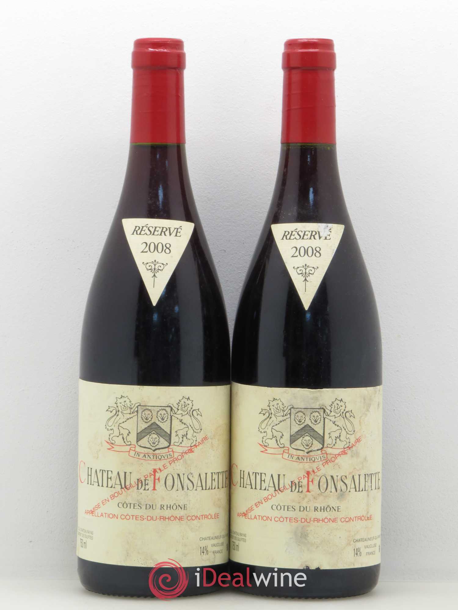 Côtes-du-Rhône Château de Fonsalette Emmanuel Reynaud 2008 - Lot de 2 bouteilles - 0