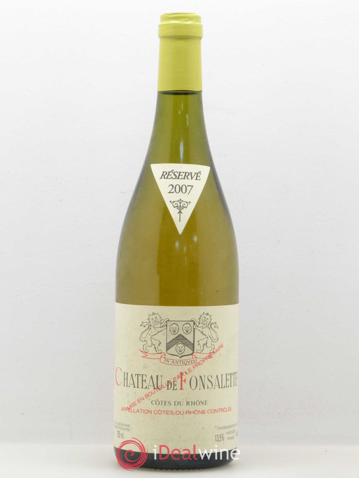 Côtes-du-Rhône Château de Fonsalette Emmanuel Reynaud 2007 - Lot de 1 bouteille - 0
