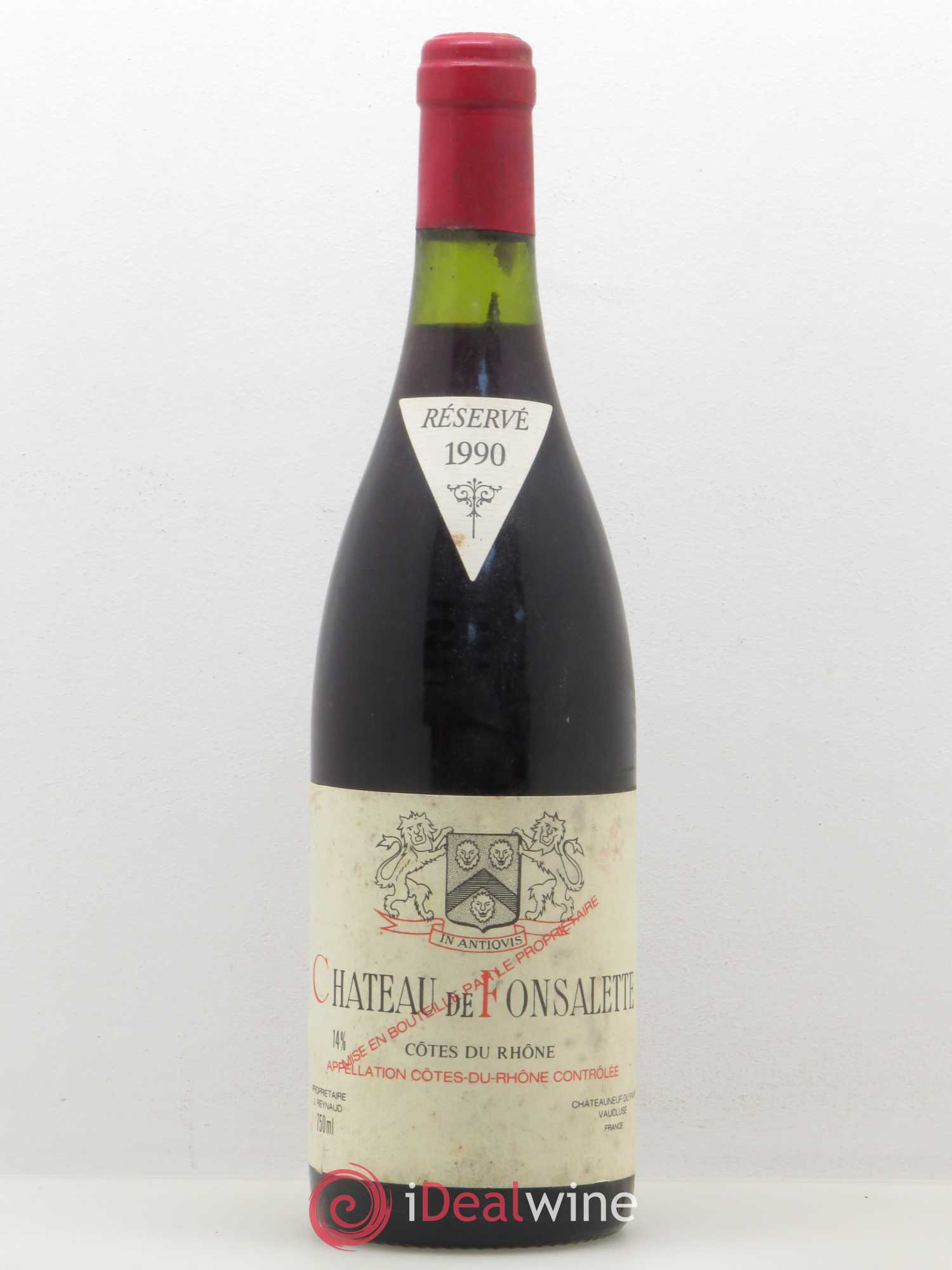 Côtes-du-Rhône Château de Fonsalette Emmanuel Reynaud 1990 - Lot de 1 bouteille - 0