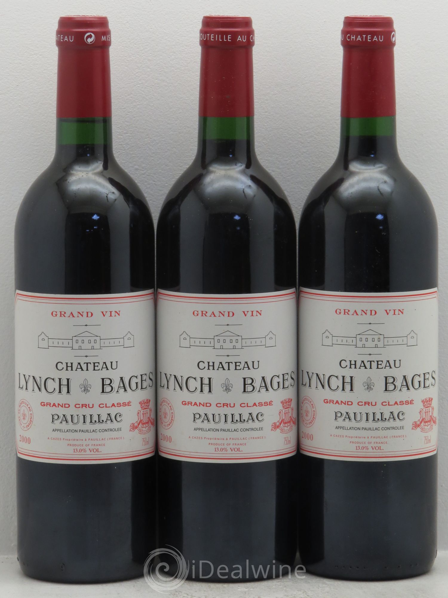 Château Lynch Bages 5ème Grand Cru Classé 2000 - Lot de 3 bouteilles - 0