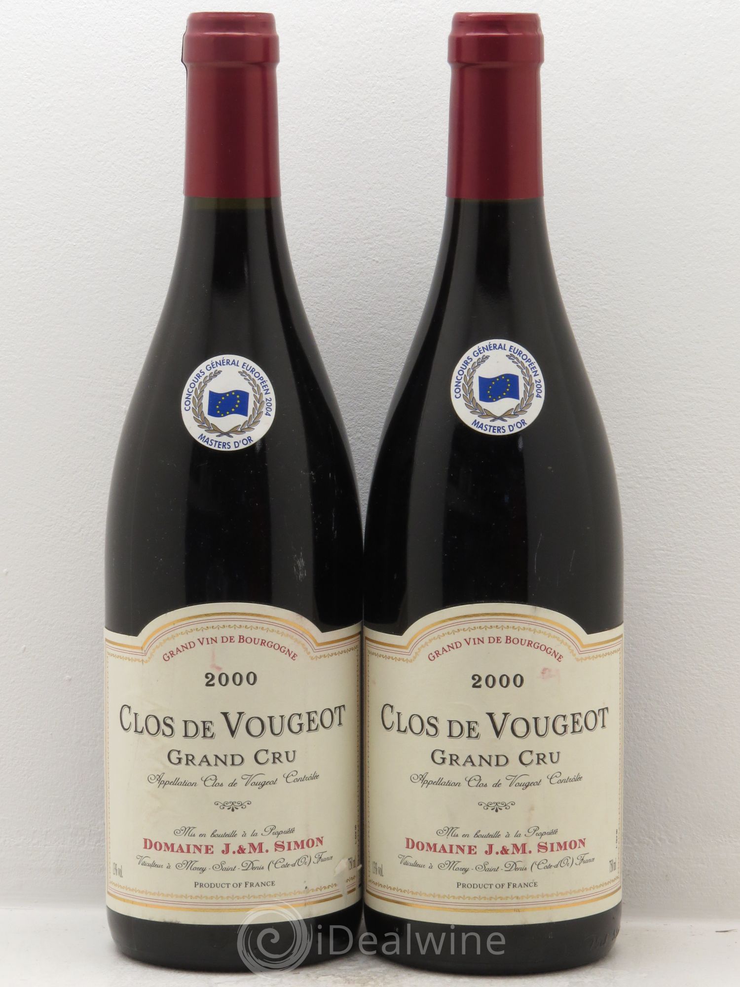 Clos de Vougeot Grand Cru J&M Simon 2000 - Lot de 2 bouteilles - 0