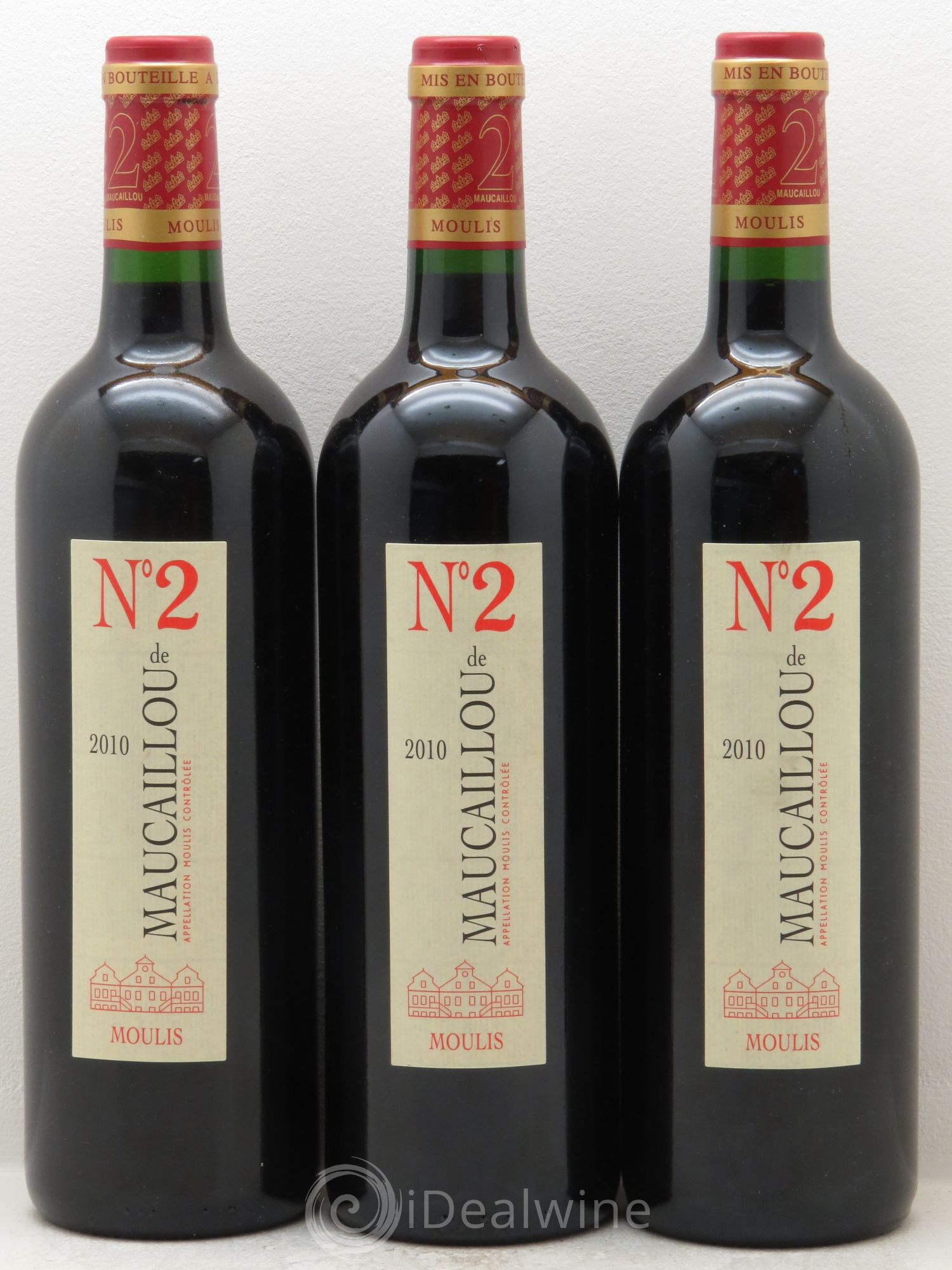Château Moulis N°2 Maucaillou 2010 - Lot de 3 bouteilles - 0