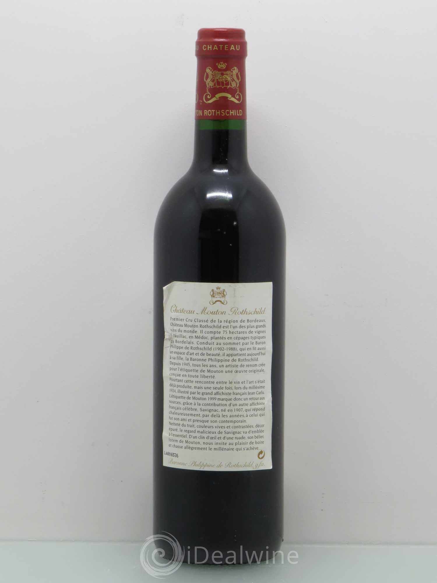 Château Mouton Rothschild 1er Grand Cru Classé 1999 - Lot de 1 bouteille - 1