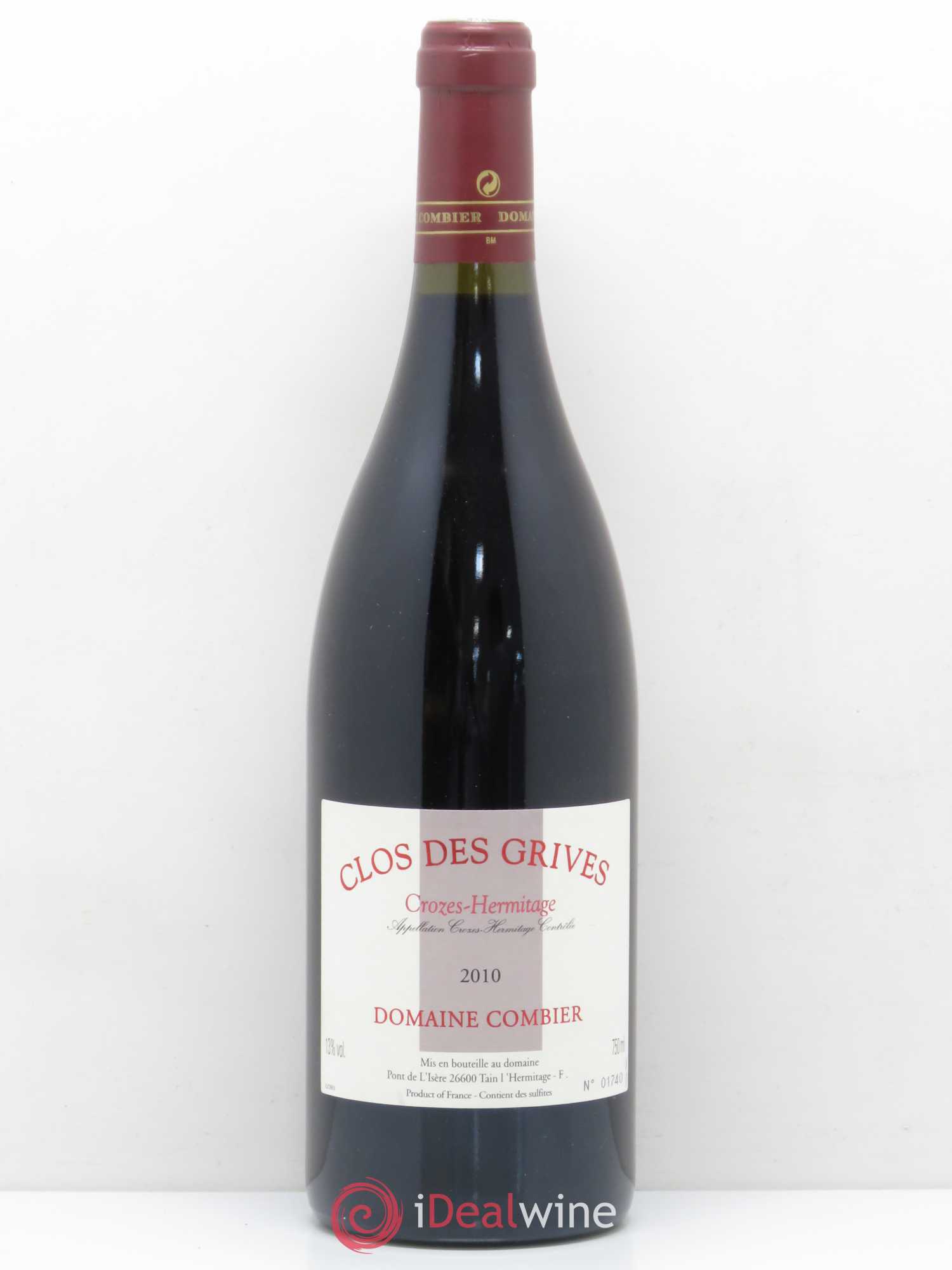 Crozes-Hermitage Clos des Grives Combier 2010 - Lot de 1 bouteille - 0