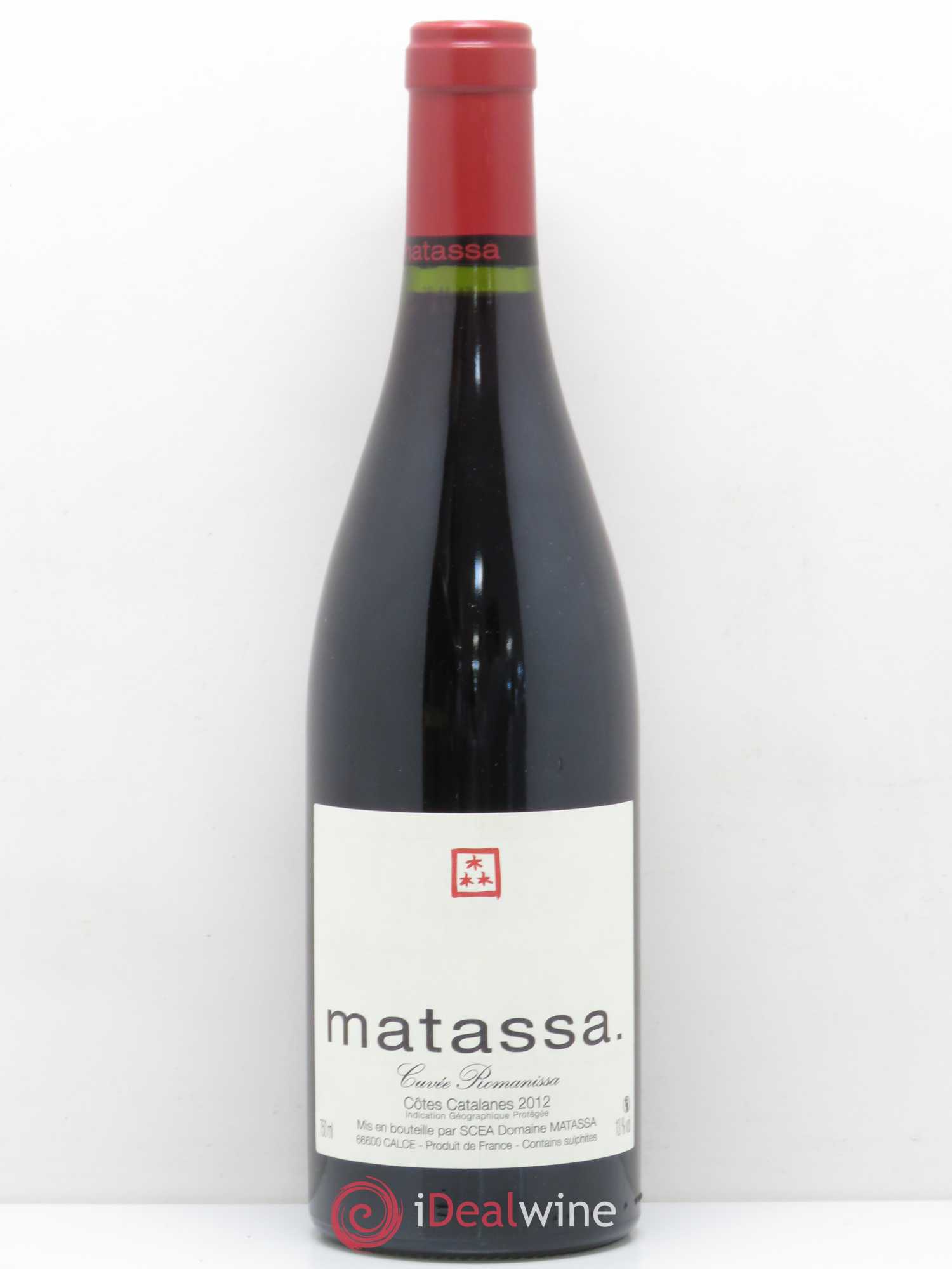Côtes Catalanes Matassa Cuvée Romanissa 2012 - Lot de 1 bouteille - 0