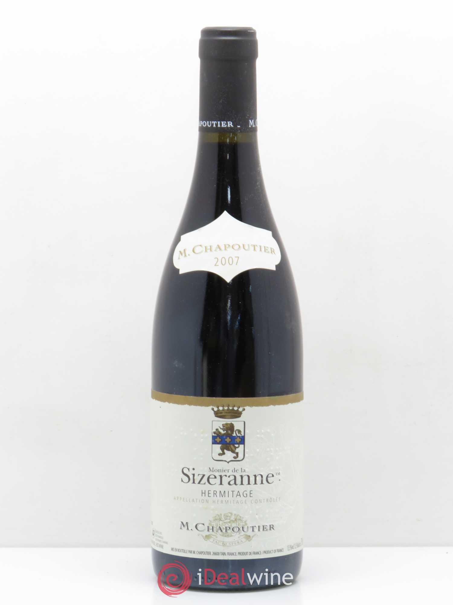 Hermitage Monier de La Sizeranne Chapoutier 2007 - Lot de 1 bouteille - 0