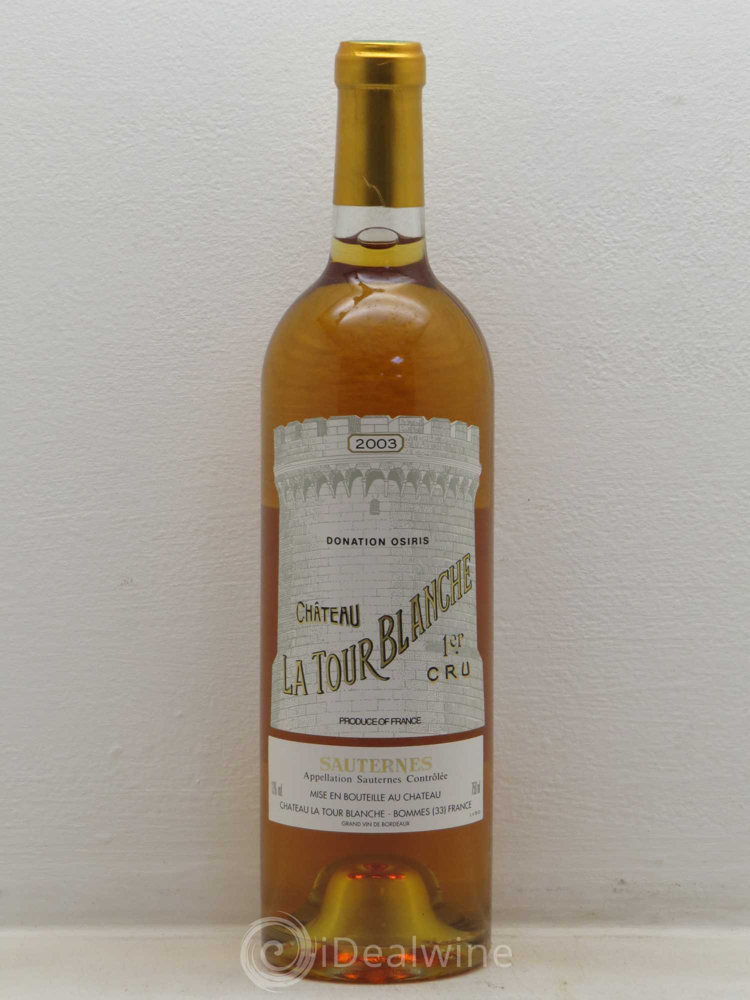 Château la Tour Blanche 1er Grand Cru Classé (senza prezzo di riserva) 2003 - Lotto di 1 bottiglia - 0