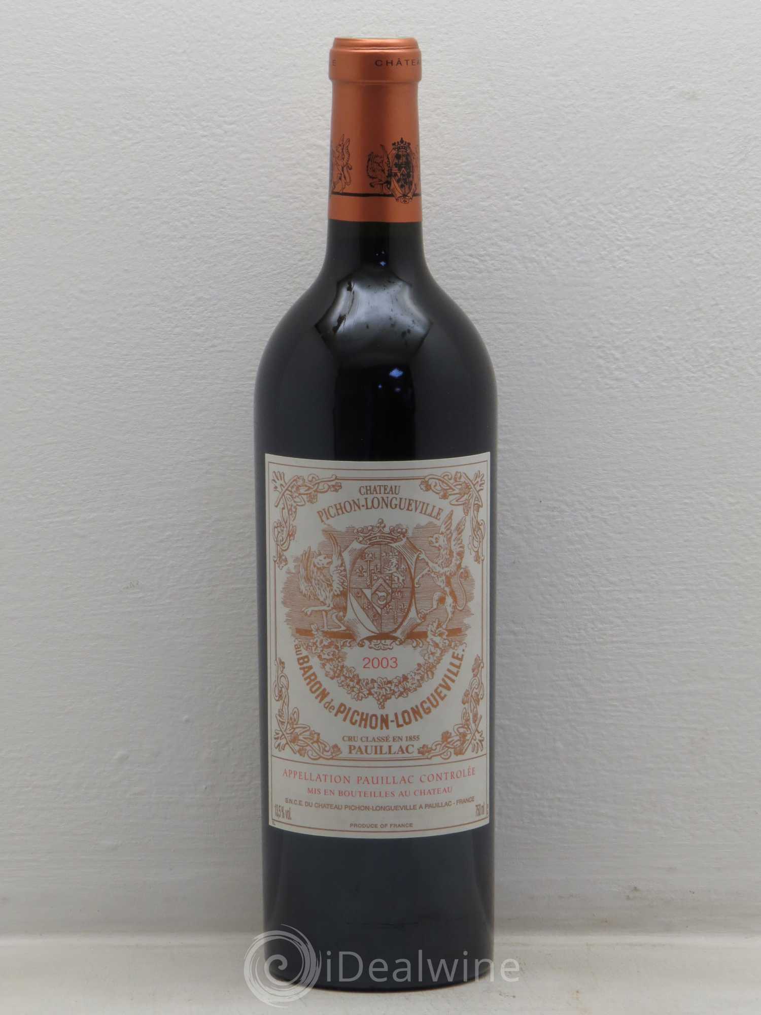 Pichon Longueville Baron 2ème Grand Cru Classé 2003 - Lot de 1 bouteille - 0