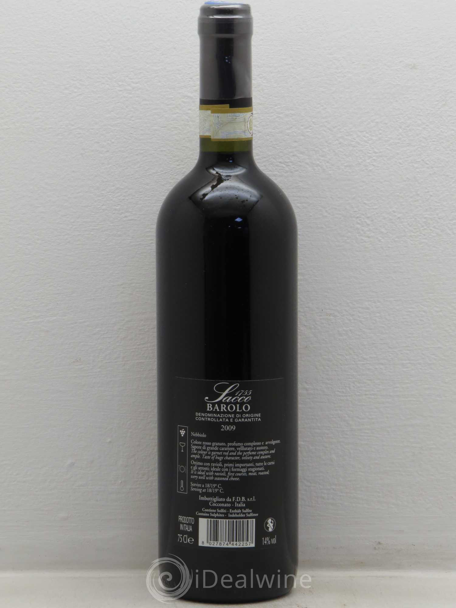 Barolo Sacco 1755 2009 - Posten von 1 Flasche - 1