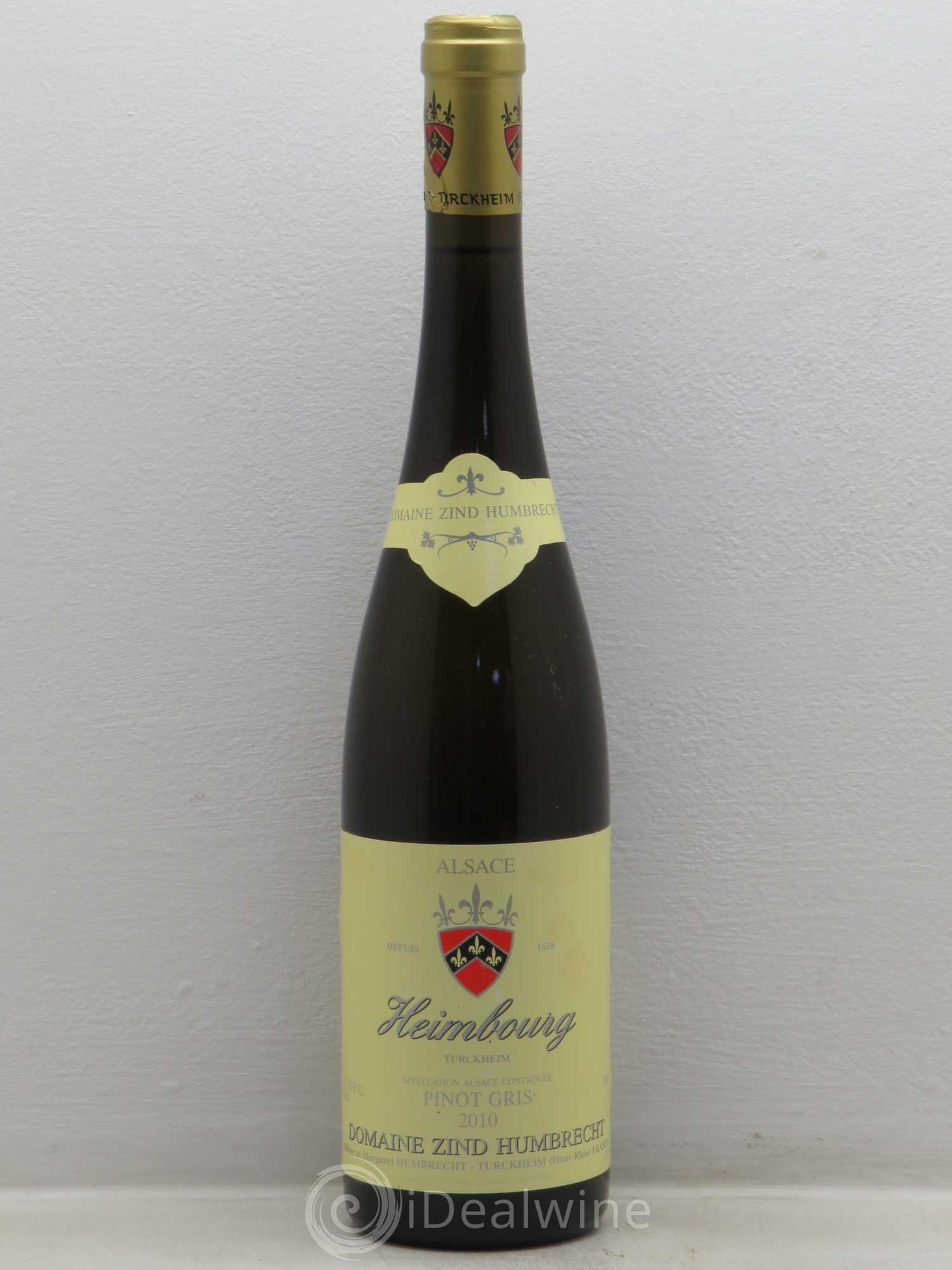 Alsace Pinot Gris Heimbourg Zind-Humbrecht (Domaine) 2010 - Lot de 1 bouteille - 0