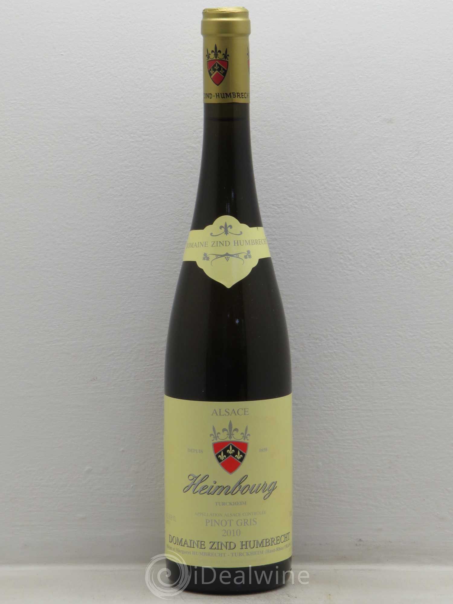 Alsace Pinot Gris Heimbourg Zind-Humbrecht (Domaine) 2010 - Lot de 1 bouteille - 0