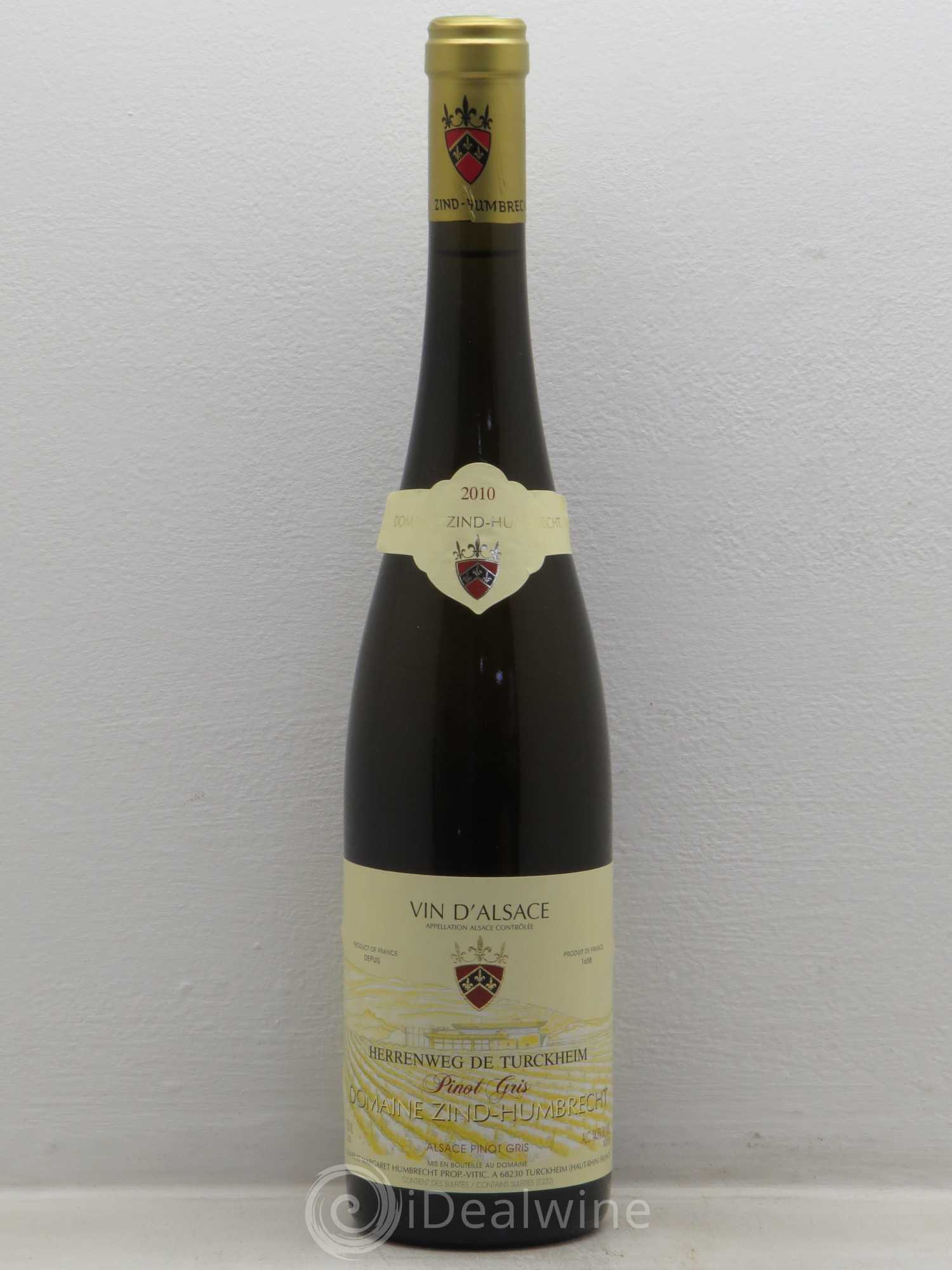 Alsace Pinot Gris (anciennement Tokay) Zind-Humbrecht (Domaine) Herrenweg de Turckheim 2010 - Posten von 1 Flasche - 0