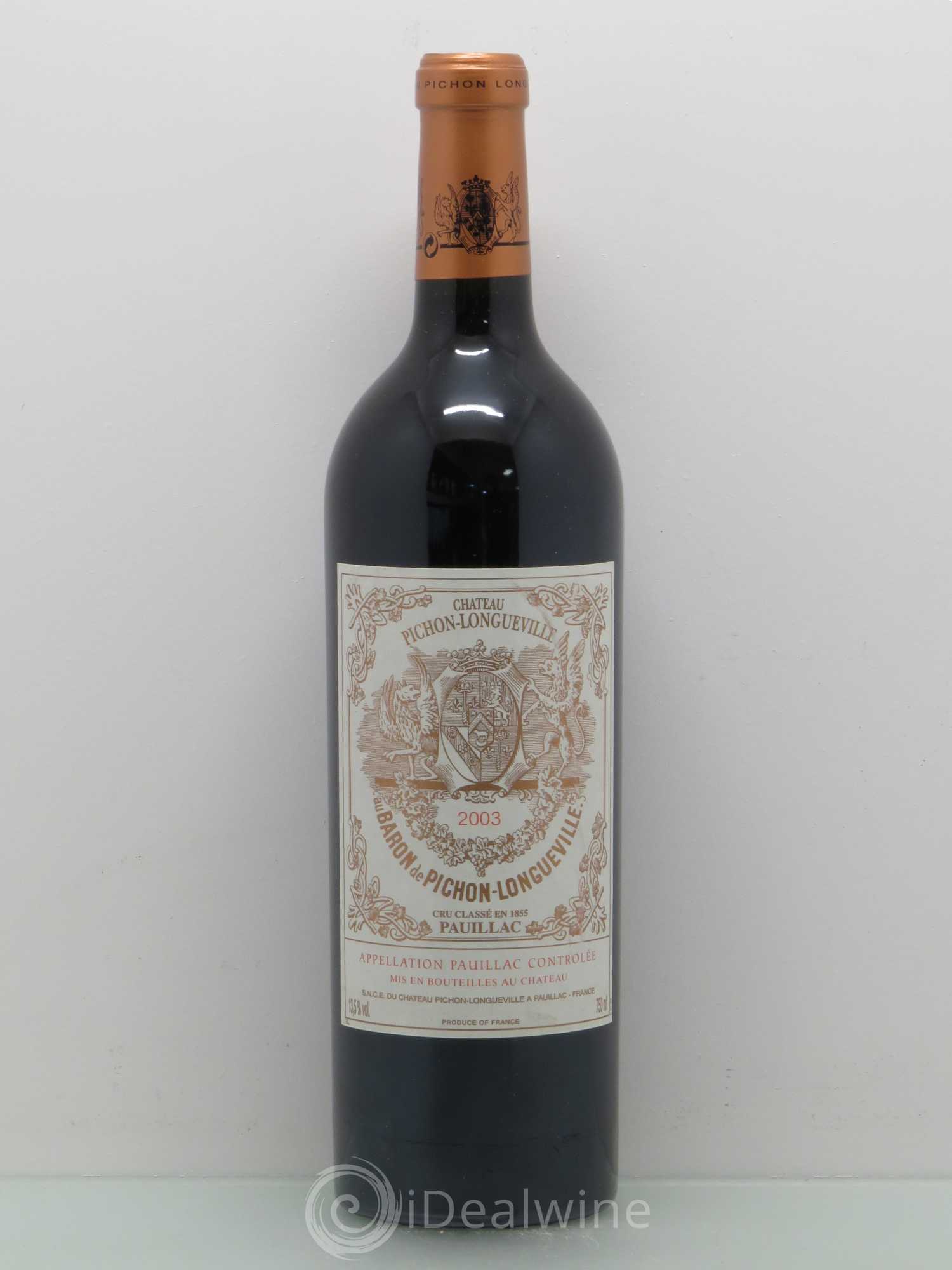 Pichon Longueville Baron 2ème Grand Cru Classé 2003 - Lot de 1 bouteille - 0