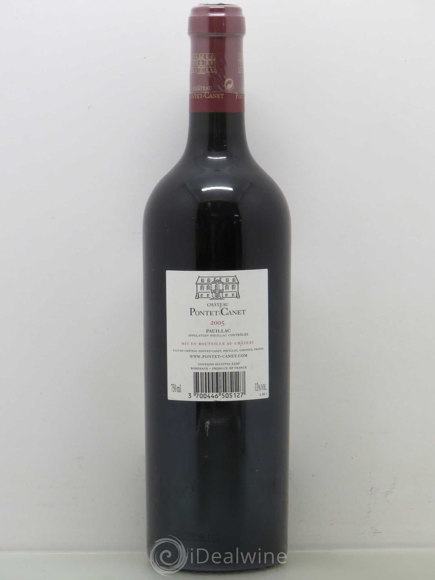 Château Pontet Canet 5ème Grand Cru Classé 2005 - Lot de 1 bouteille - 1