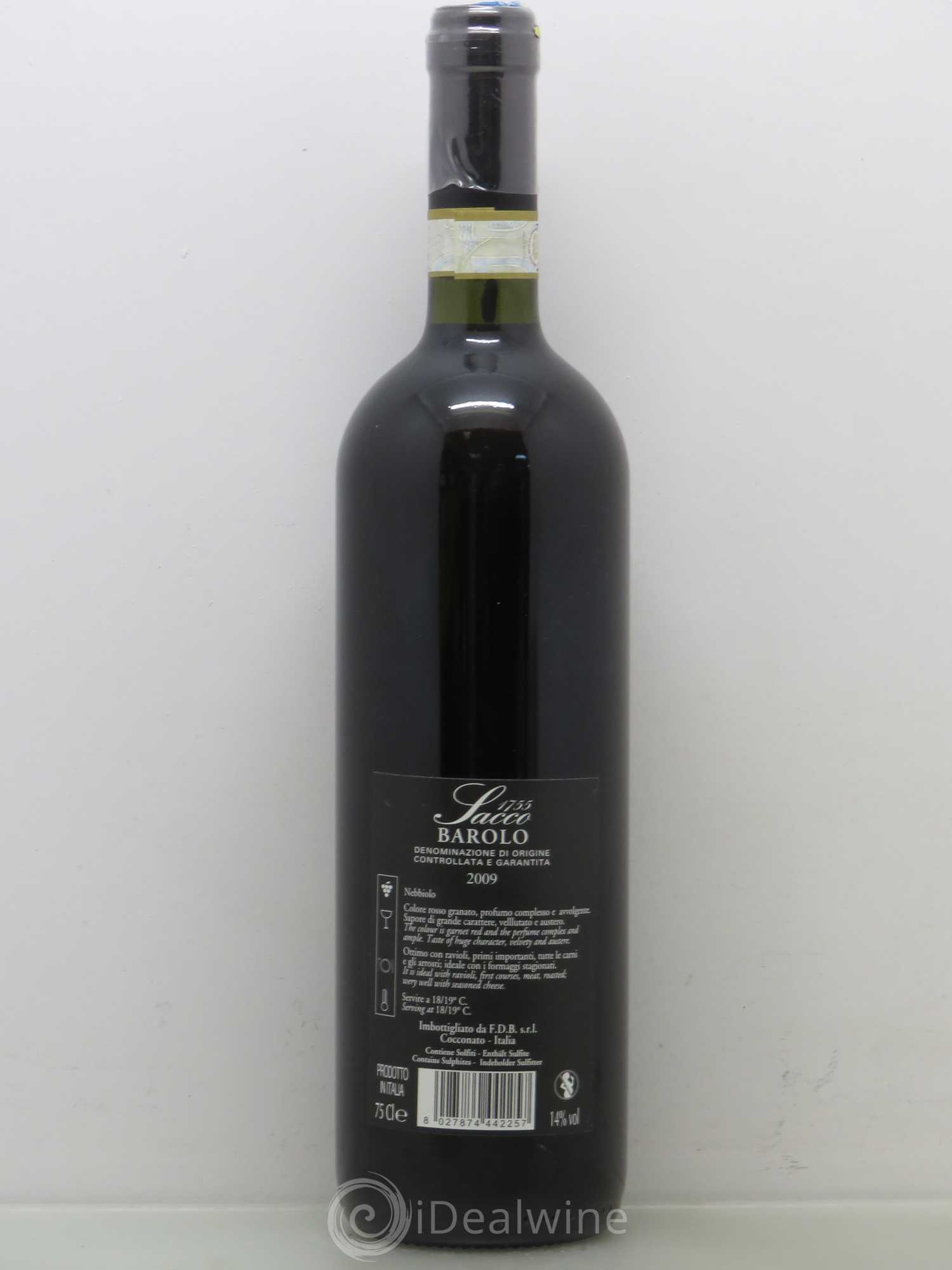 Barolo Sacco 755 2009 - Lot de 1 bouteille - 1