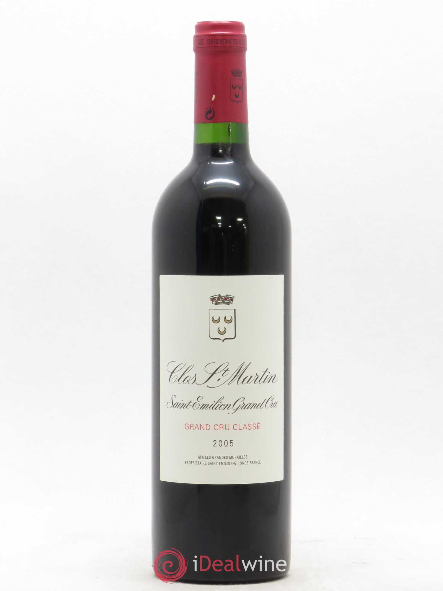 Clos Saint Martin Grand Cru Classé 2005 - Lot de 1 bouteille - 0