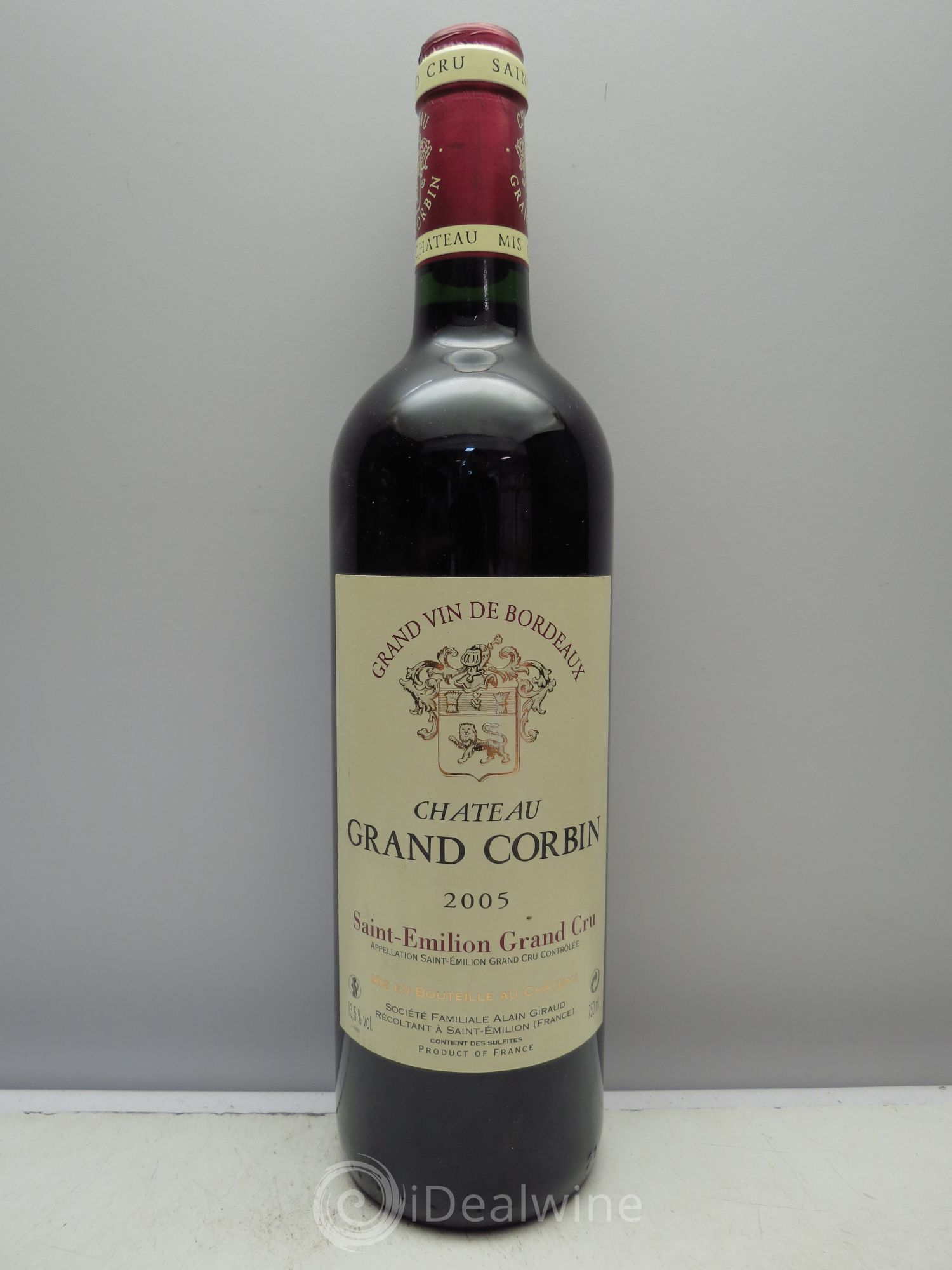 Château Grand Corbin Grand Cru Classé 2005 - Lot de 1 bouteille - 0