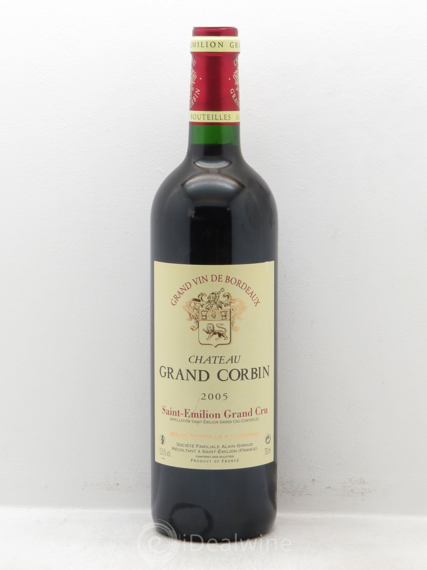 Château Grand Corbin Grand Cru Classé 2005 - Lot de 1 bouteille - 0