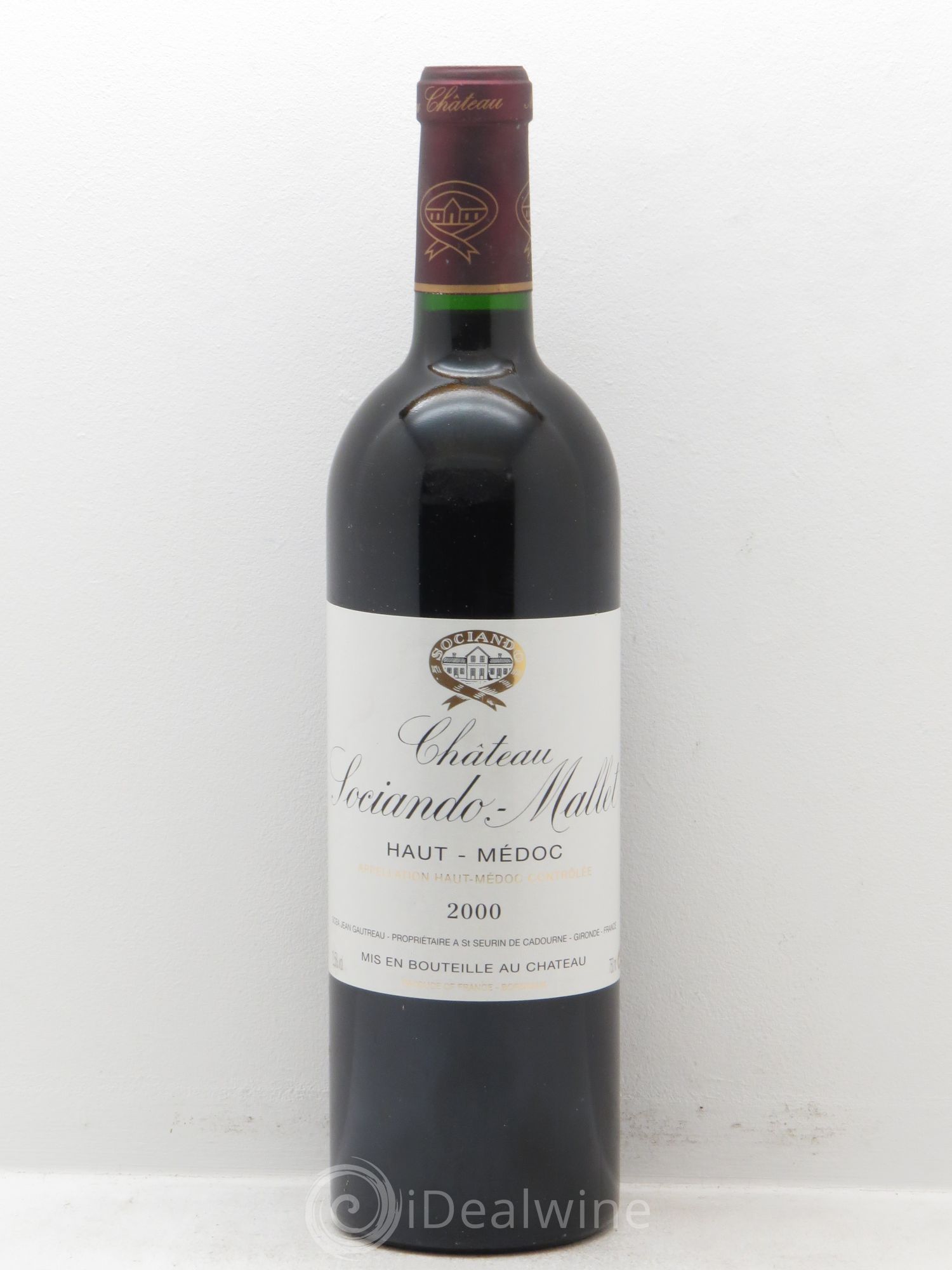 Château Sociando Mallet 2000 - Lot de 1 bouteille - 0