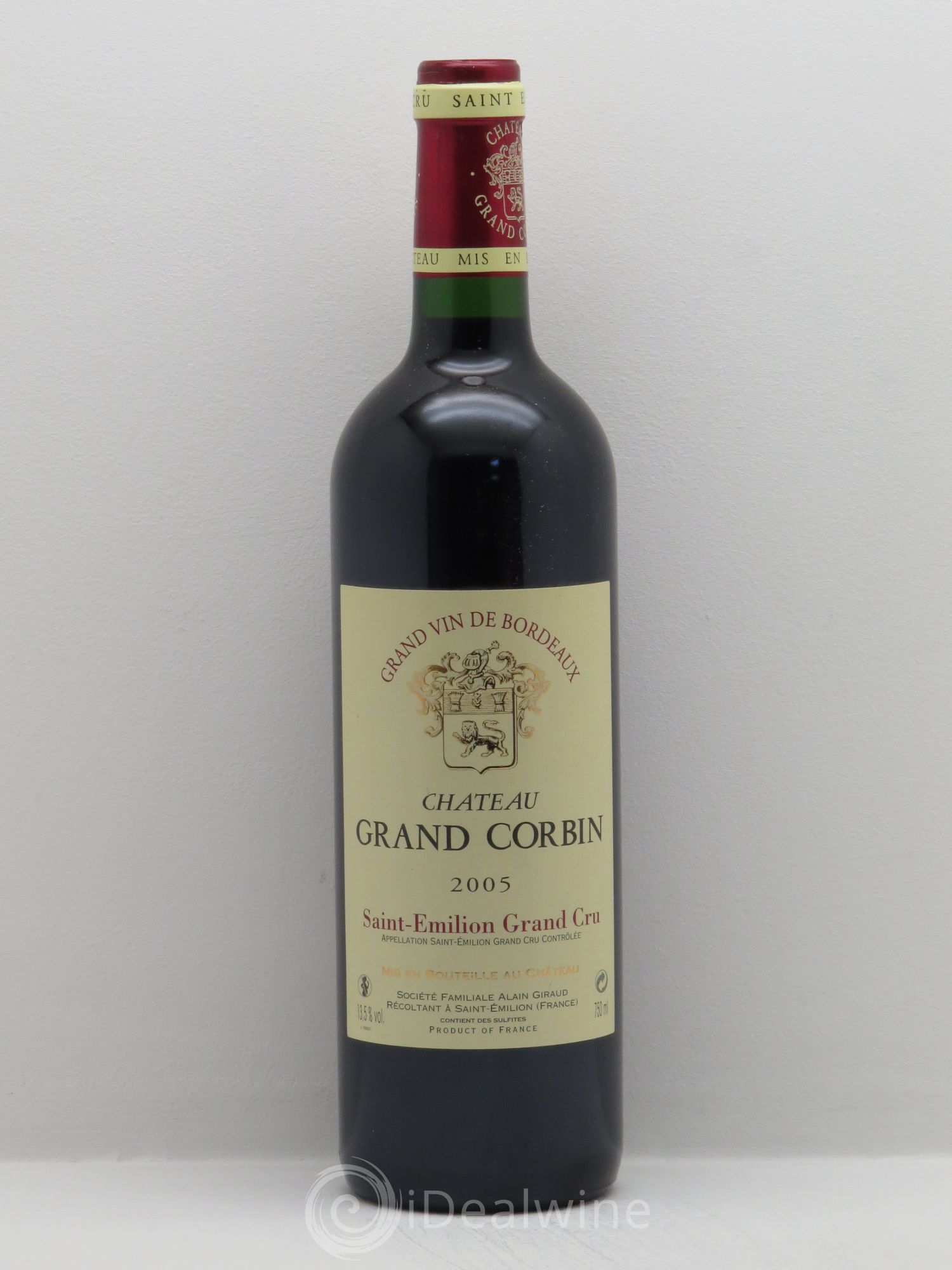 Château Grand Corbin Grand Cru Classé 2005 - Lot de 1 bouteille - 0
