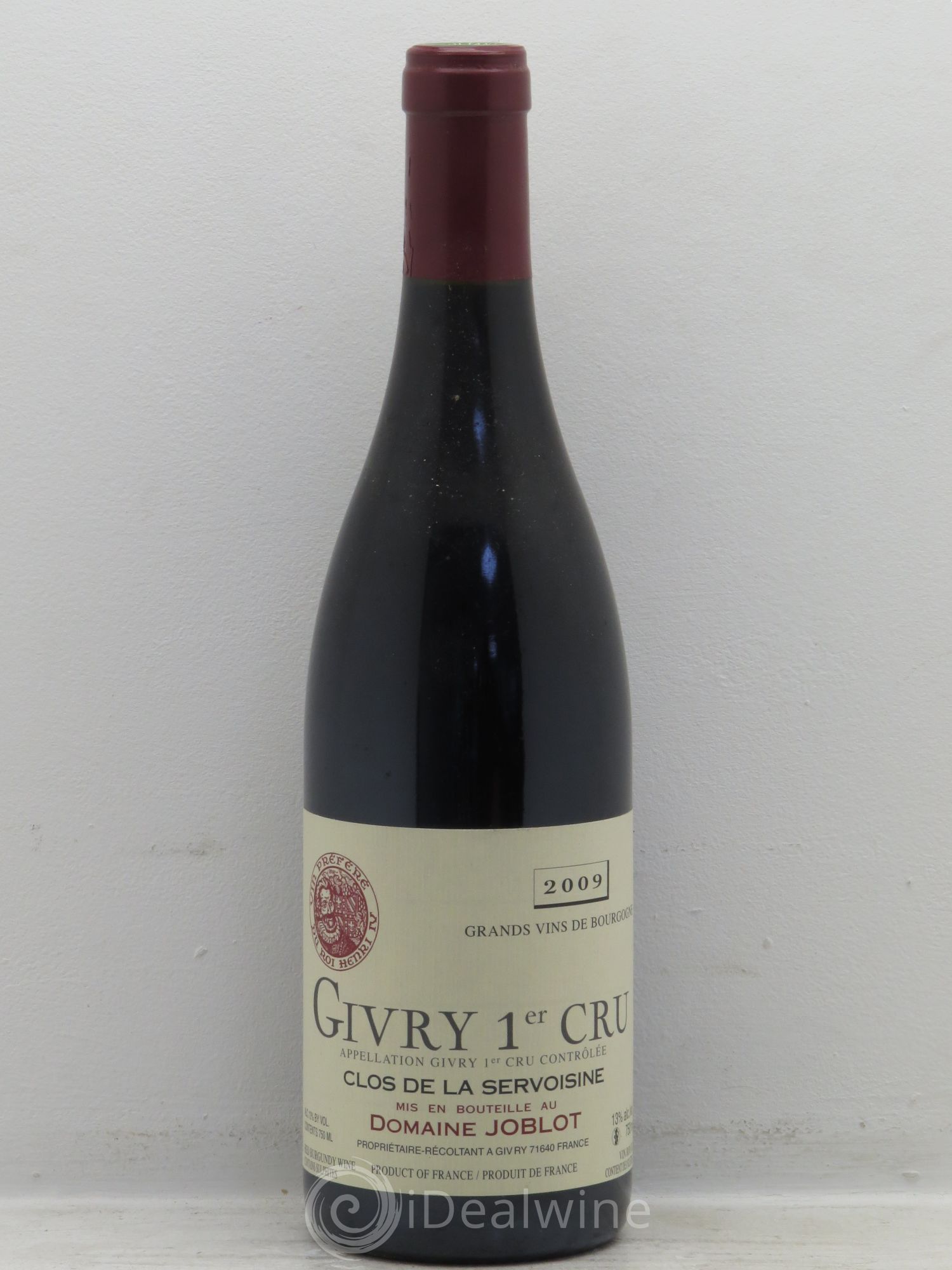 Givry 1er Cru Servoisine Joblot (Domaine) 2009 - Lot de 1 bouteille - 0
