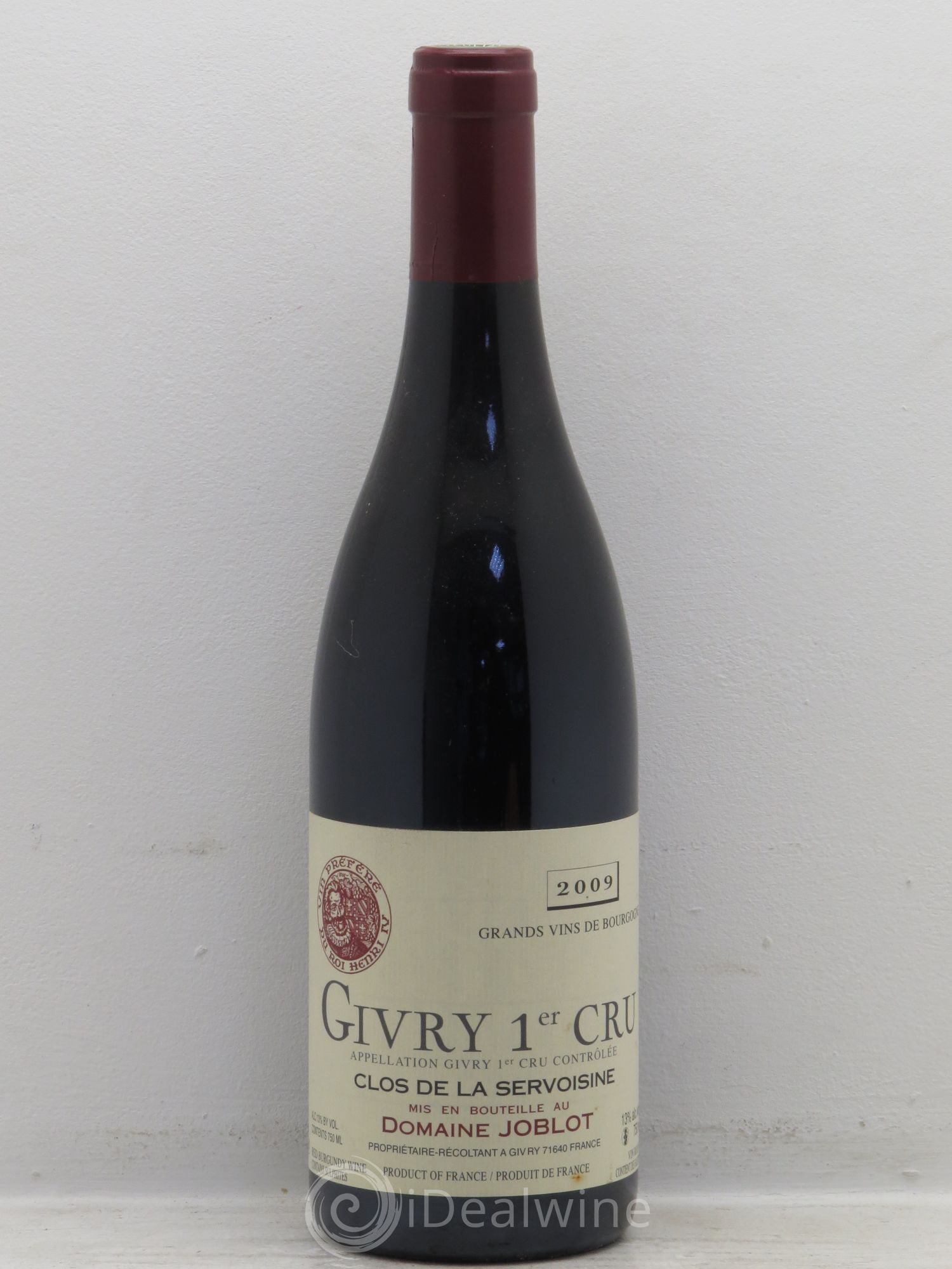 Givry 1er Cru Servoisine Joblot (Domaine) 2009 - Lot de 1 bouteille - 0