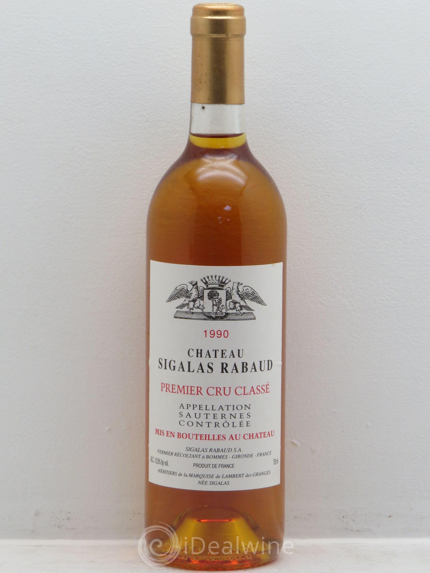 Château Sigalas Rabaud 1er Grand Cru Classé 1990 - Posten von 1 Flasche - 0