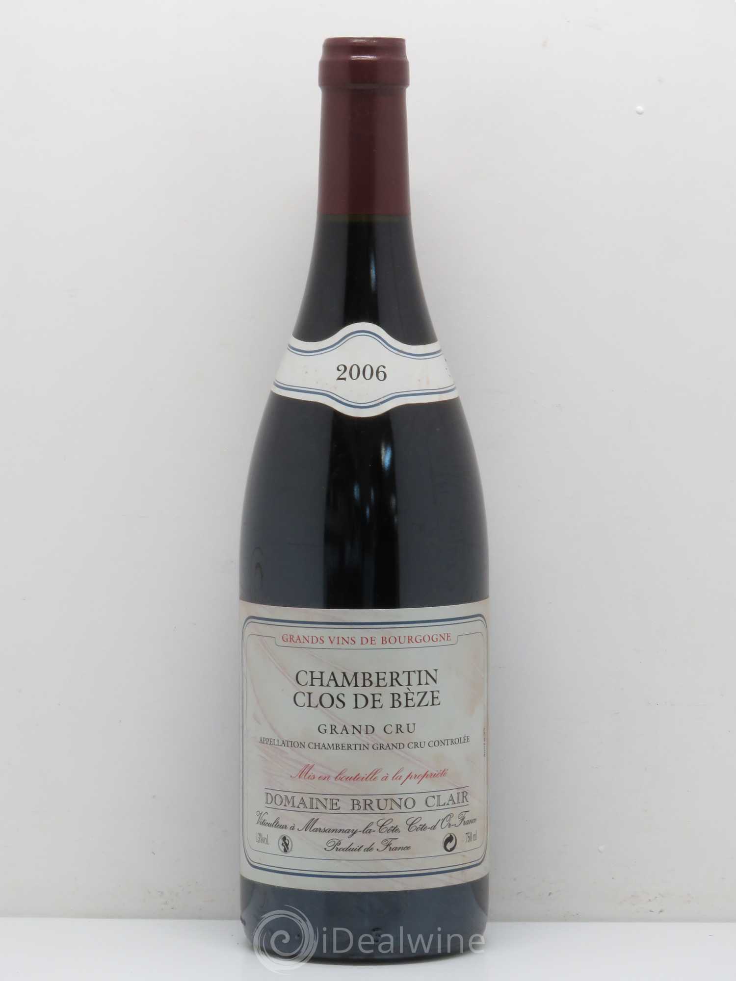 Chambertin Clos de Bèze Grand Cru Bruno Clair (Domaine) 2006 - Lot de 1 bouteille - 0